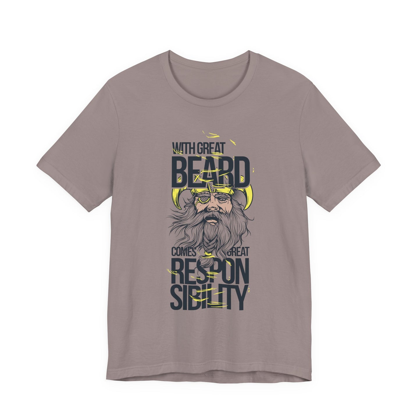 With Great Beard Comes Great Responsibility Tee Viking Beard Graphic Shirt A-2