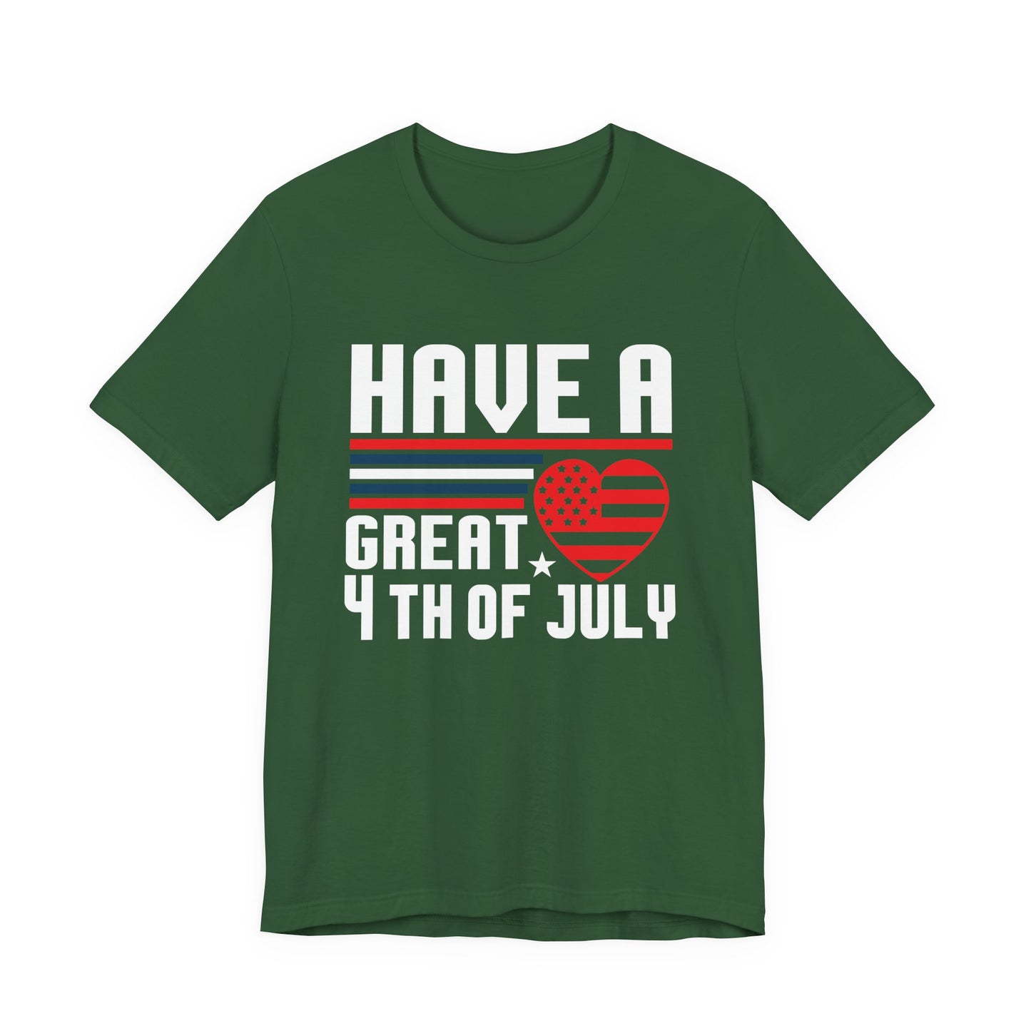 4th of July American Flag Graphic Unisex Cotton T-Shirt 020