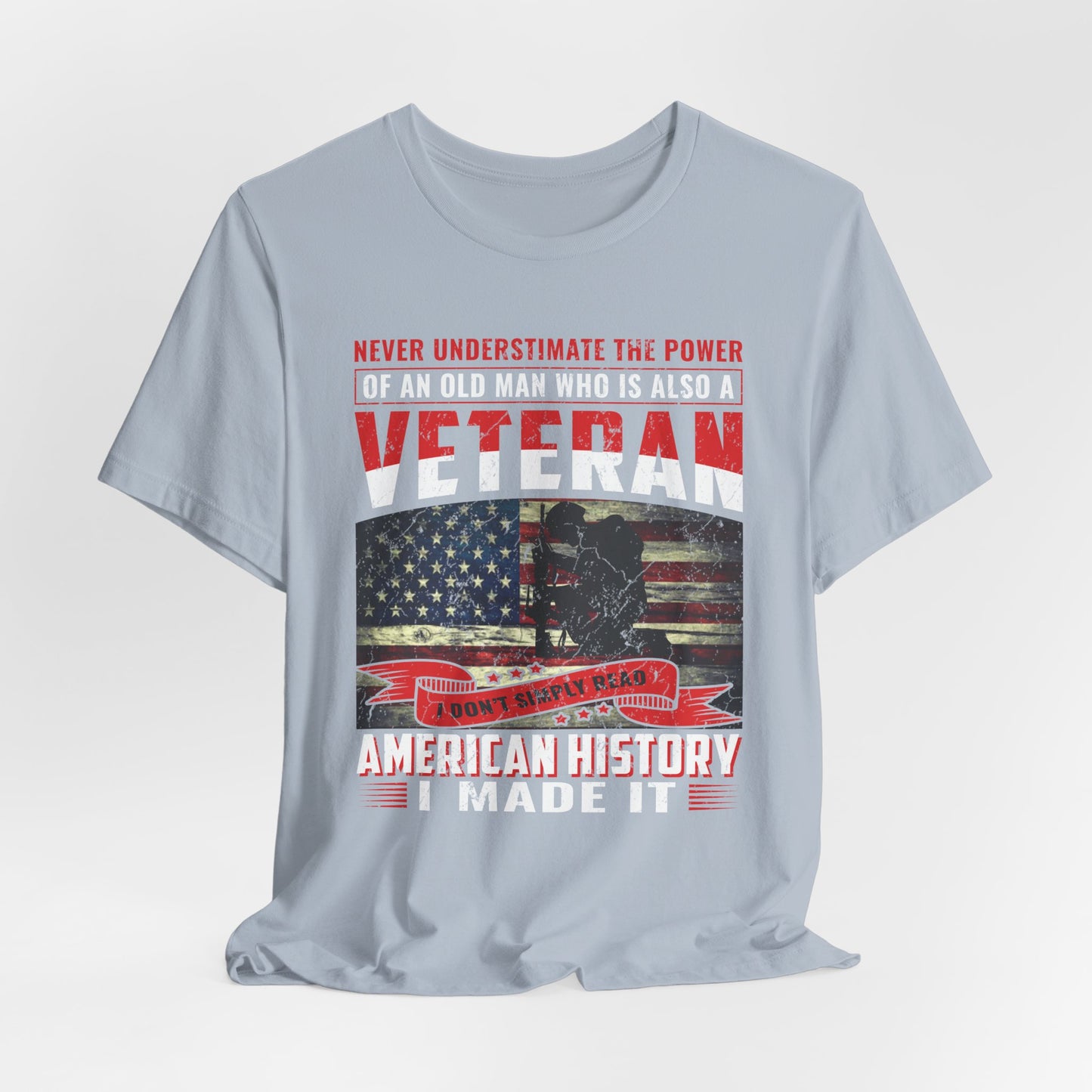 Veteran American flag T-Shirt I Made It Old Man Veteran Military Pride Unisex Cotton v32