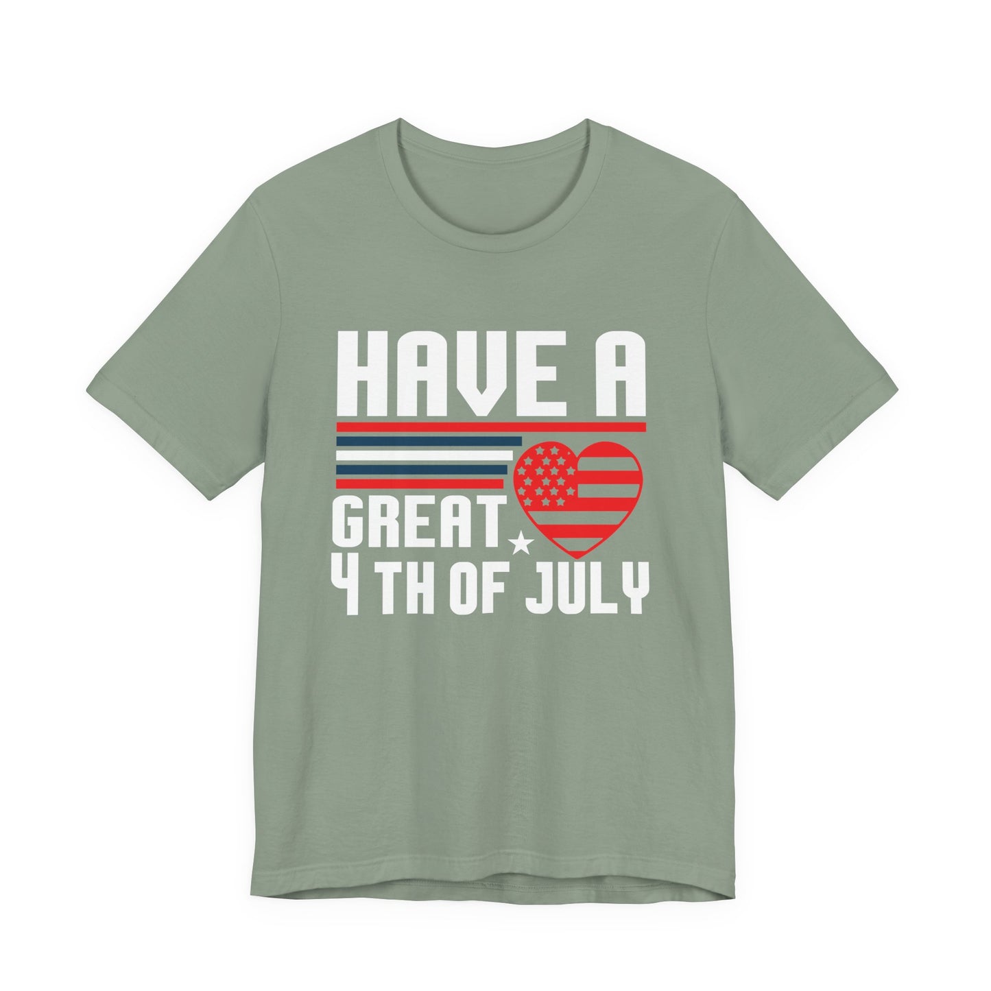 4th of July American Flag Graphic Unisex Cotton T-Shirt 020