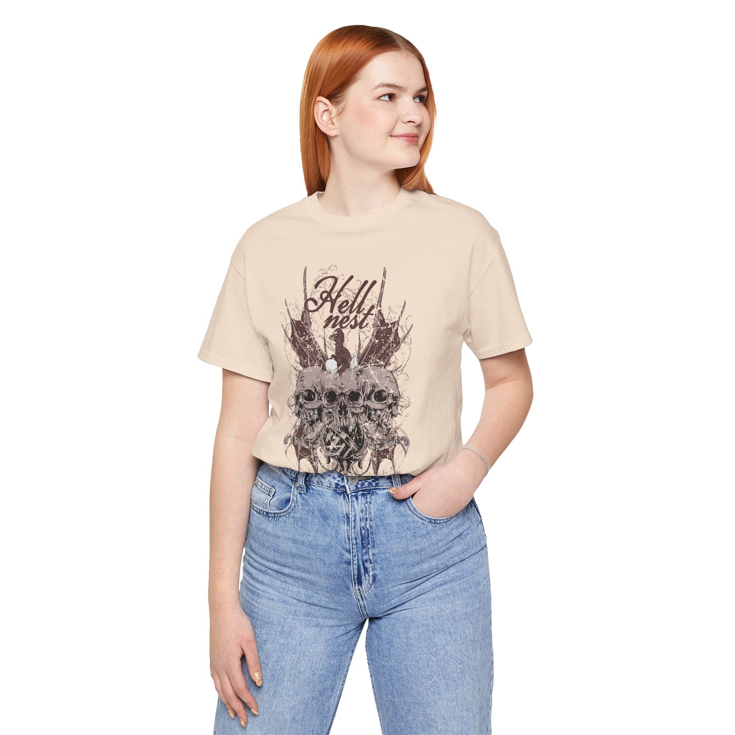 Skull Cluster graphic tee Gothic skulls grunge floral design