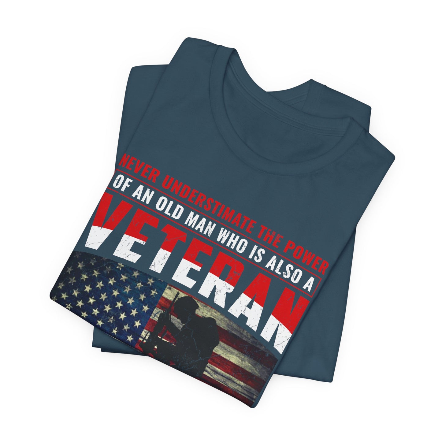 Veteran American flag T-Shirt I Made It Old Man Veteran Military Pride Unisex Cotton v32