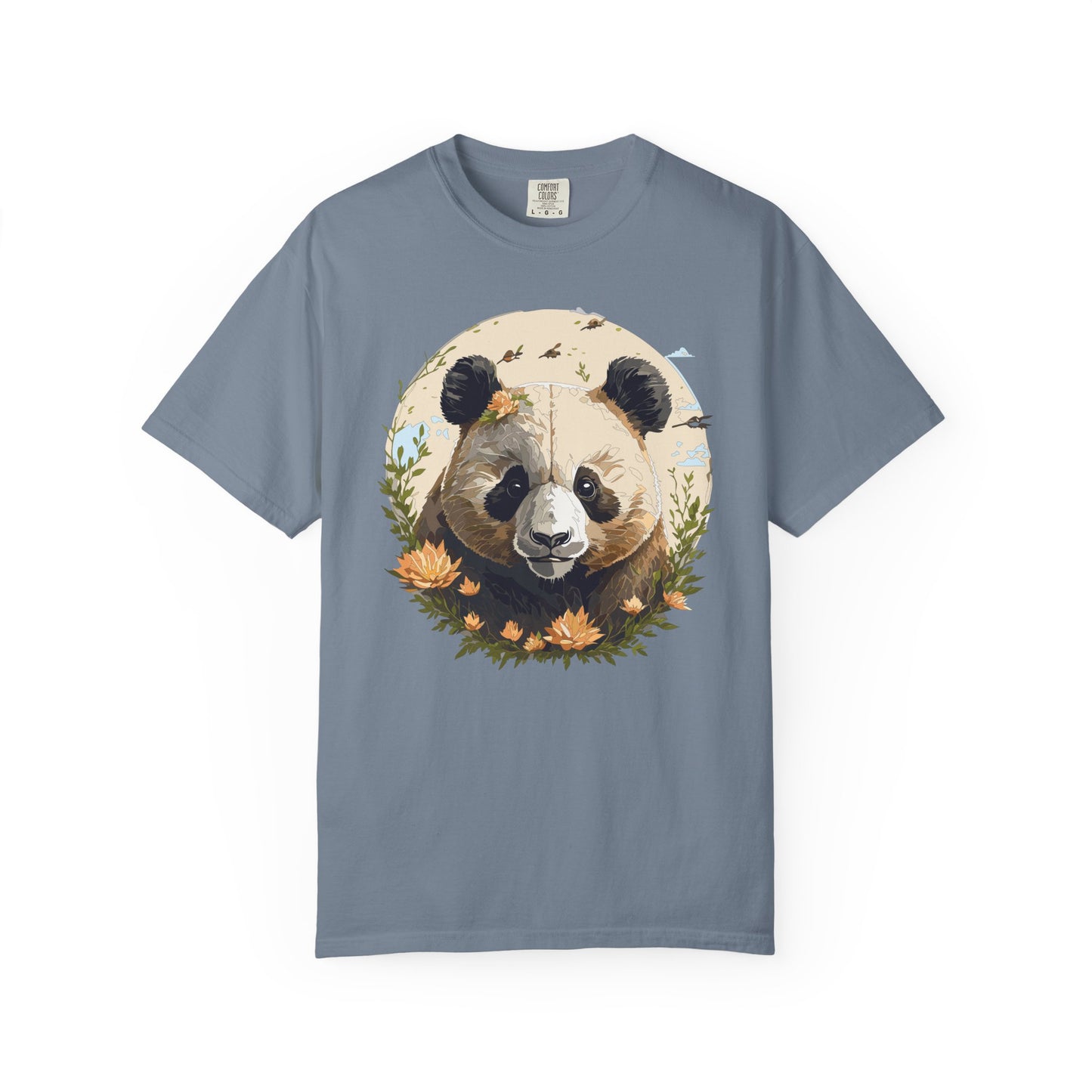 Panda Portrait T-Shirt Unisex Cotton Floral Meadow Circle Animal Art Tee p9