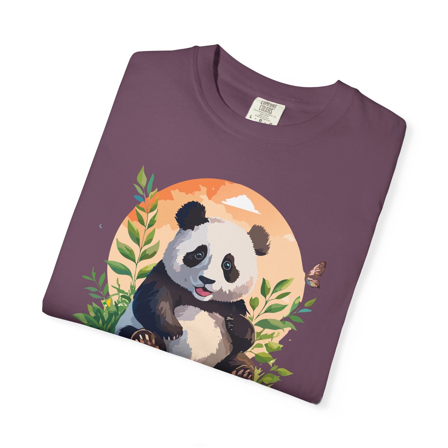 Panda Portrait T-Shirt Unisex Cotton Floral Chinese Graphic Circle Animal Art Tee pp4