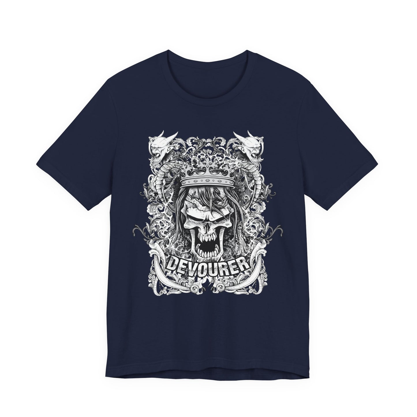 Gothic Skull Illustration Graphic Unisex Cotton T-Shirt r13