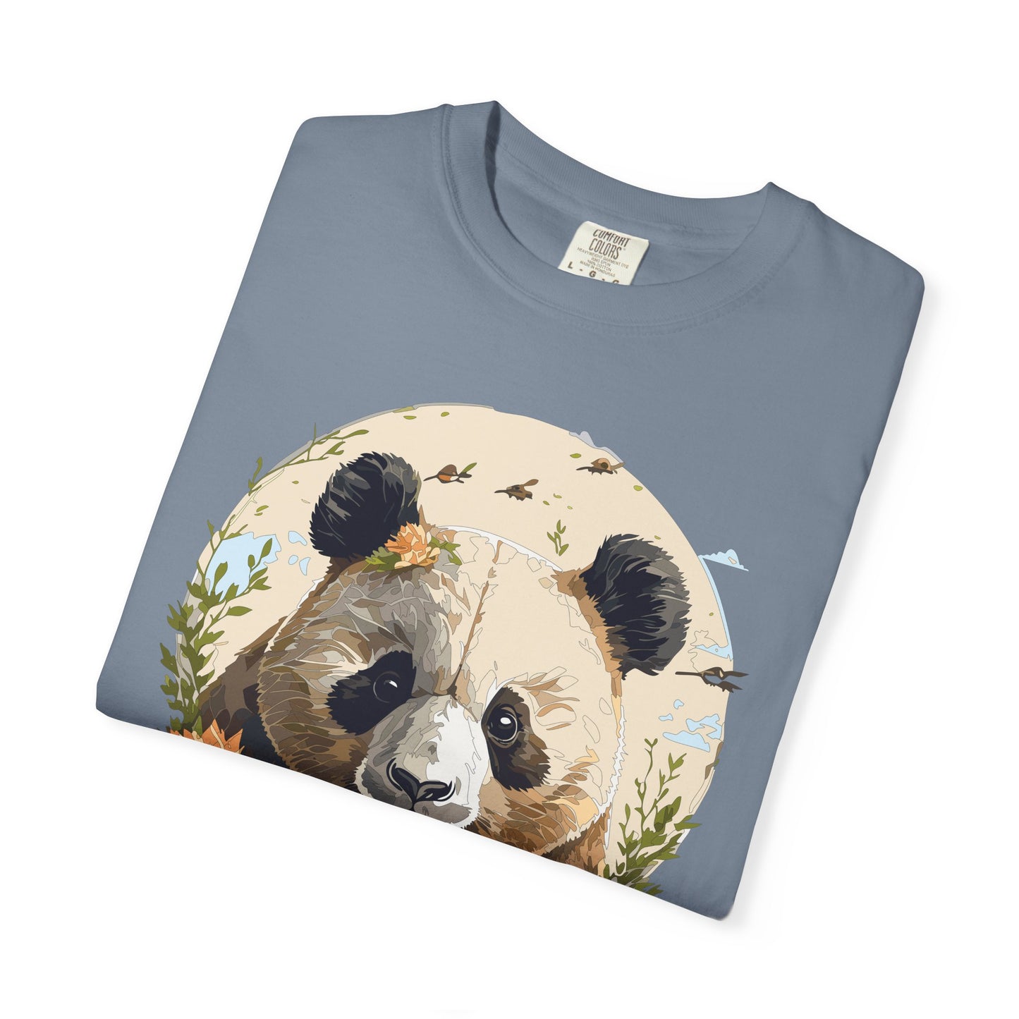 Panda Portrait T-Shirt Unisex Cotton Floral Meadow Circle Animal Art Tee p9