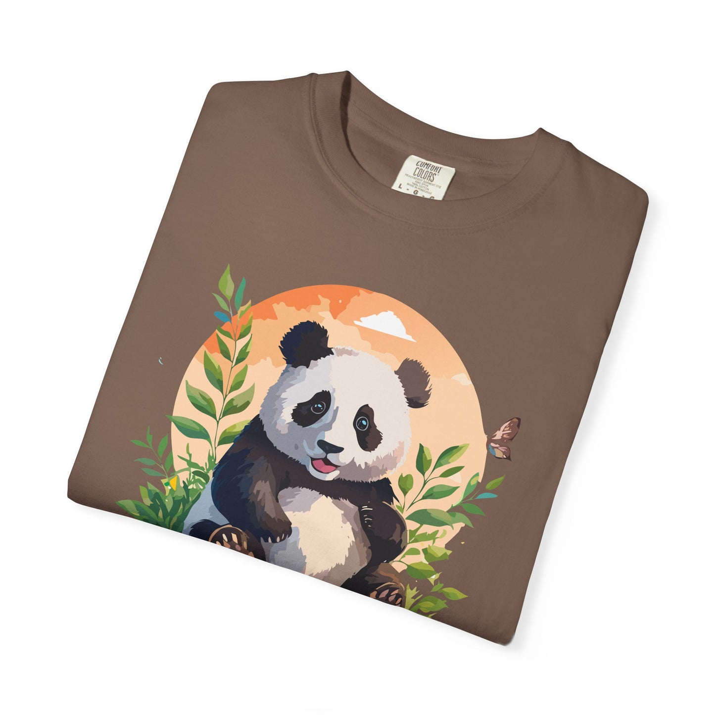 Panda Portrait T-Shirt Unisex Cotton Floral Chinese Graphic Circle Animal Art Tee pp4