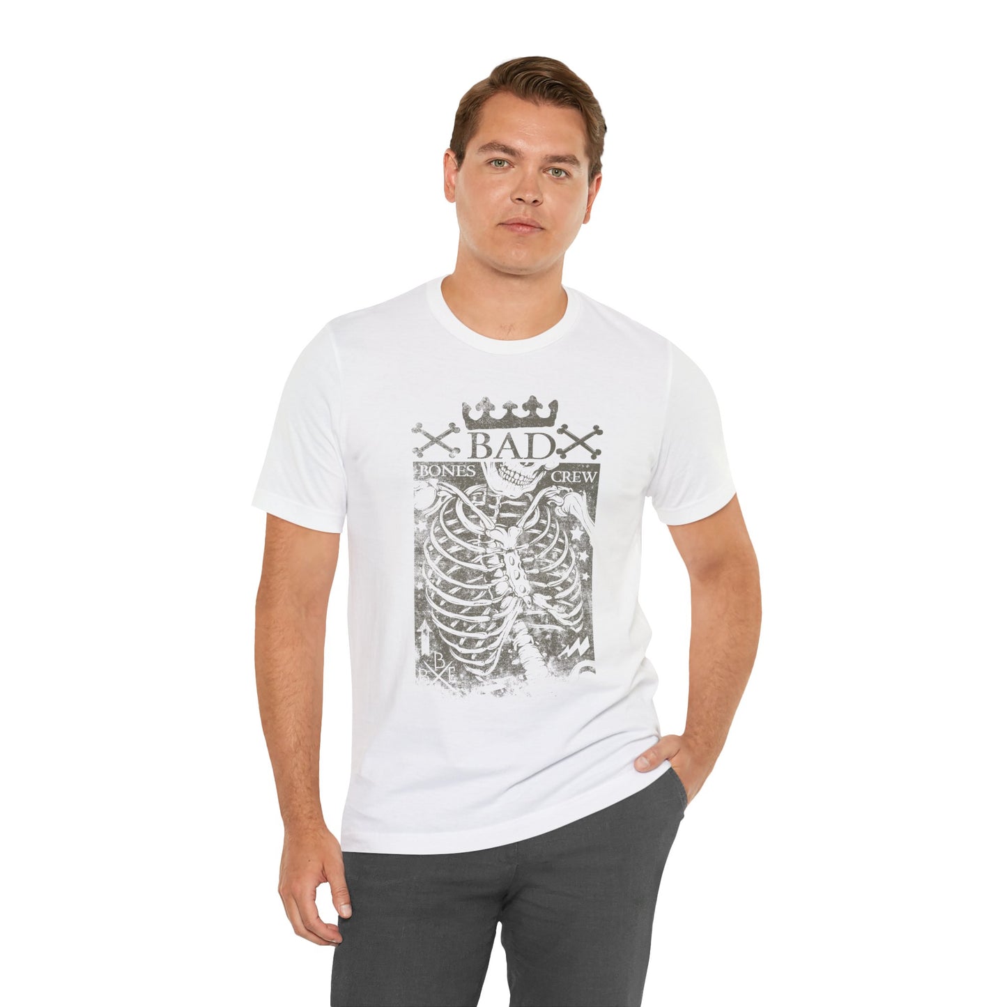 Skeleton Ribcage Tee Bones Crew Graphic Shirt A-10