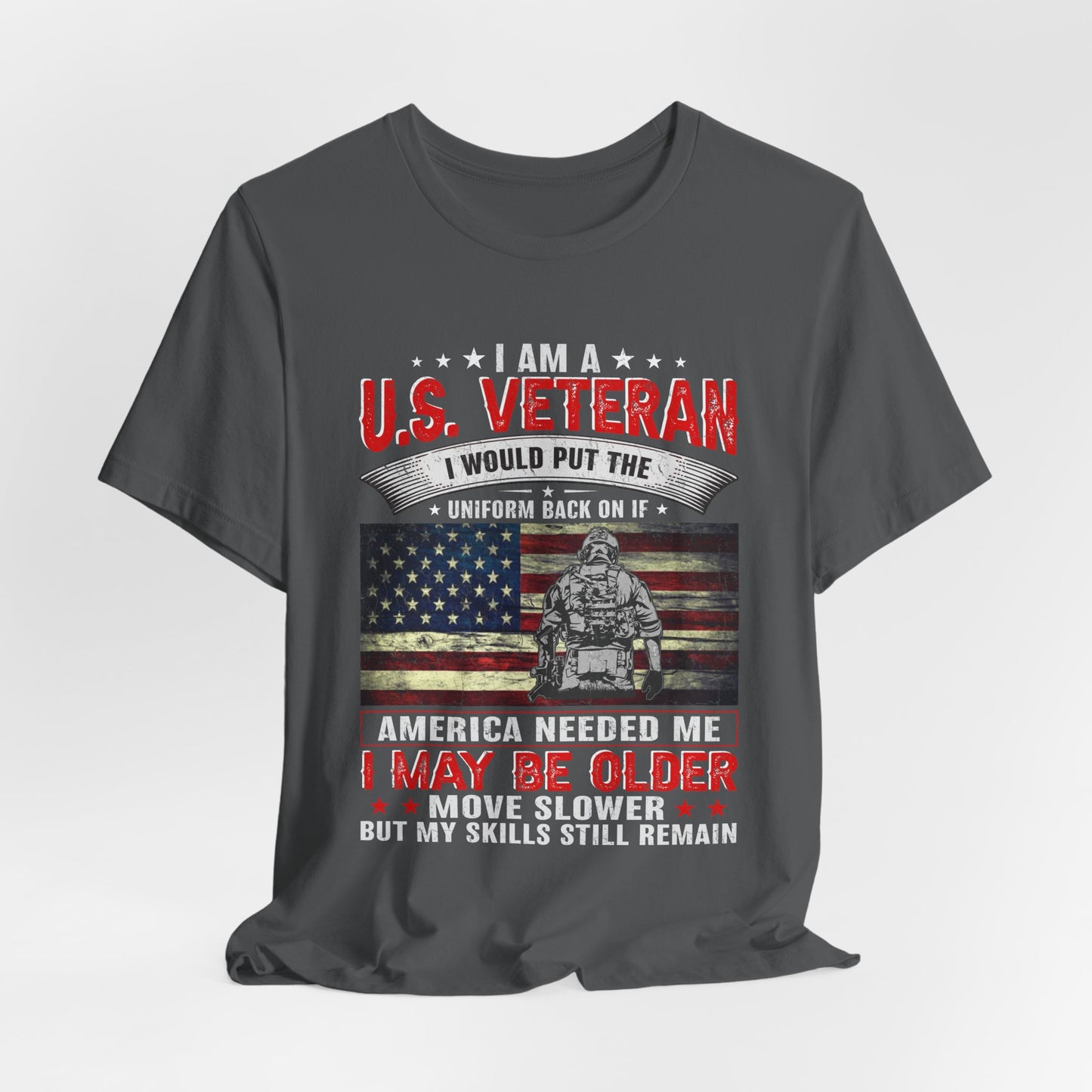 I Am A U.S. Veteran shirt American Flag Military Veteran Unisex Cotton Tee v25