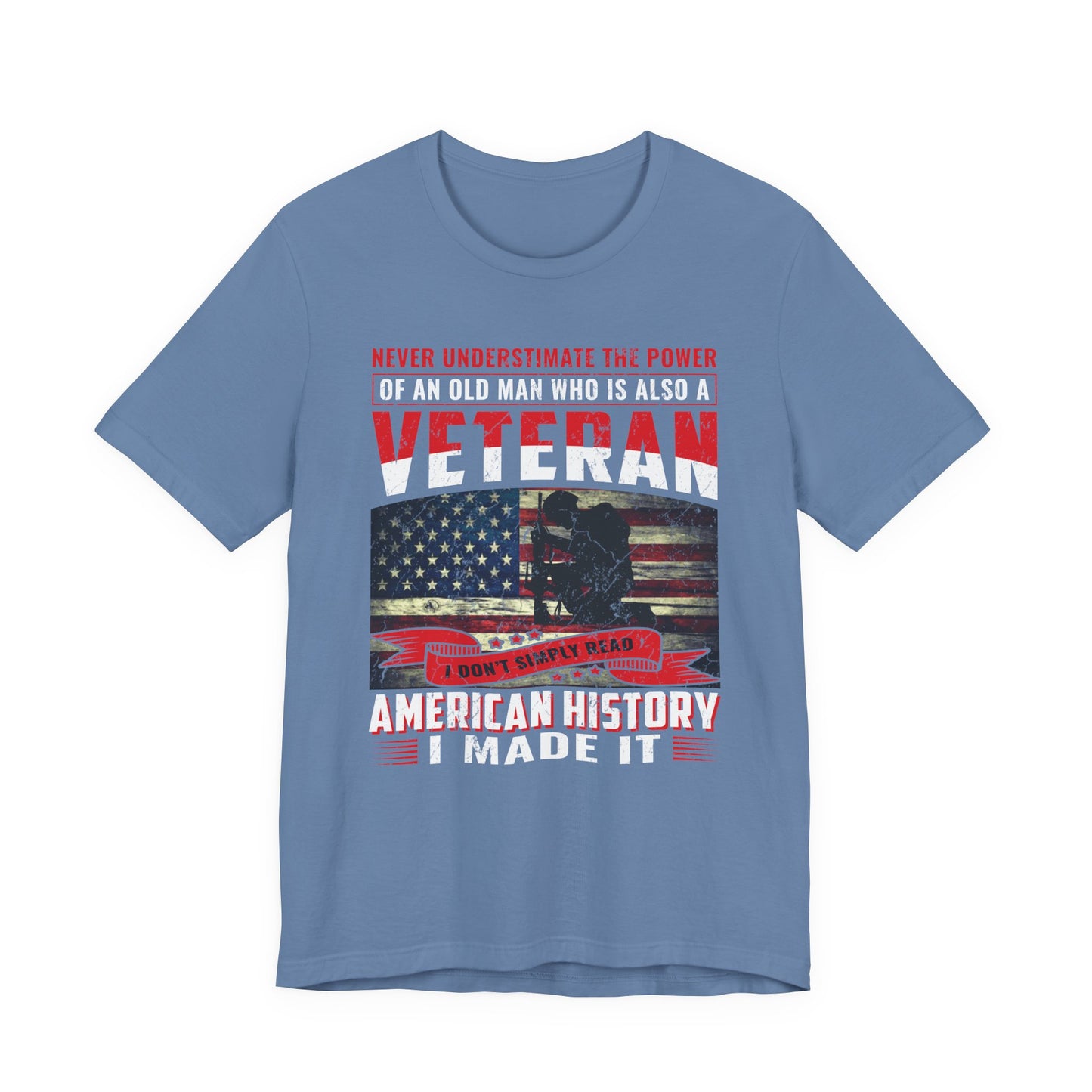 Veteran American flag T-Shirt I Made It Old Man Veteran Military Pride Unisex Cotton v32