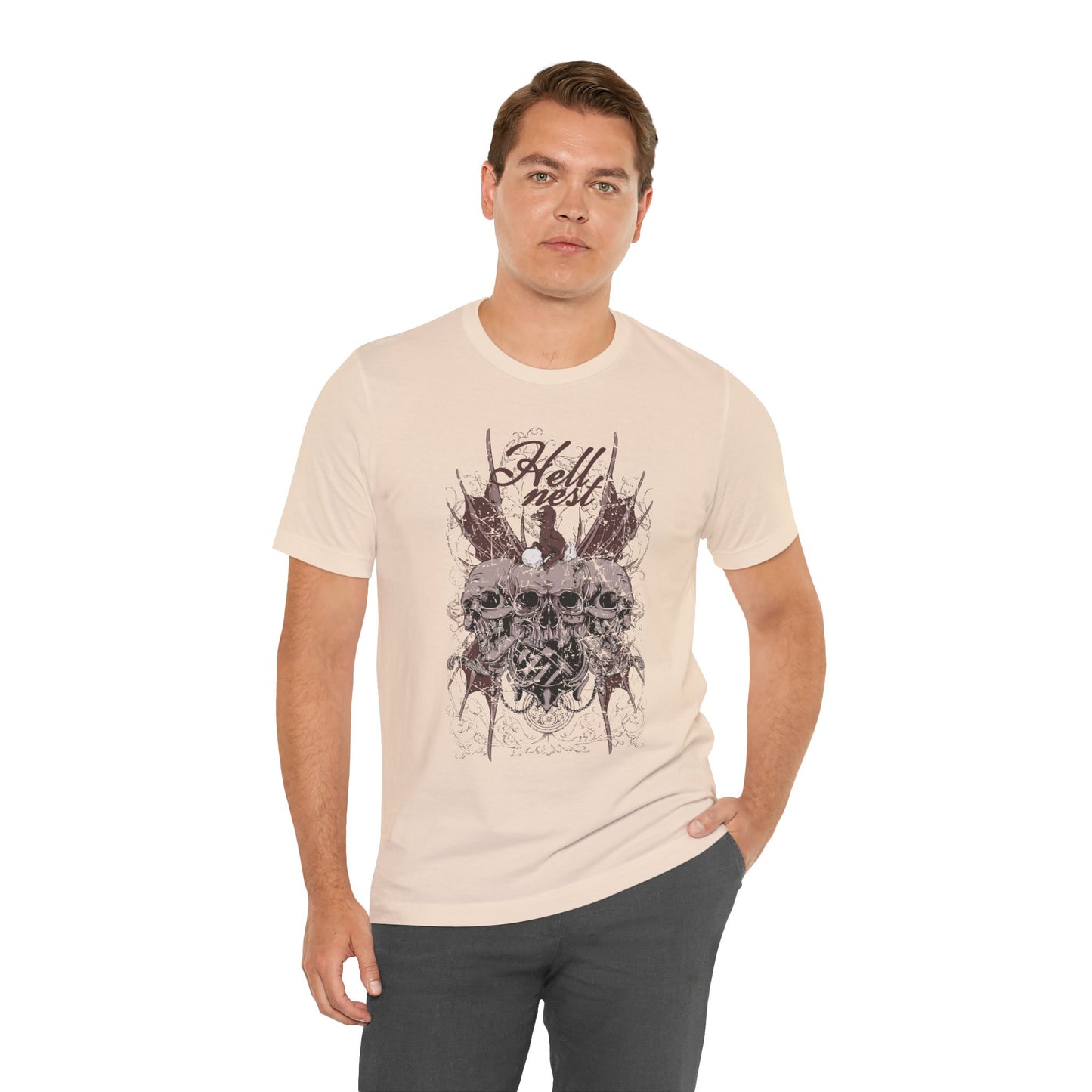 Skull Cluster graphic tee Gothic skulls grunge floral design