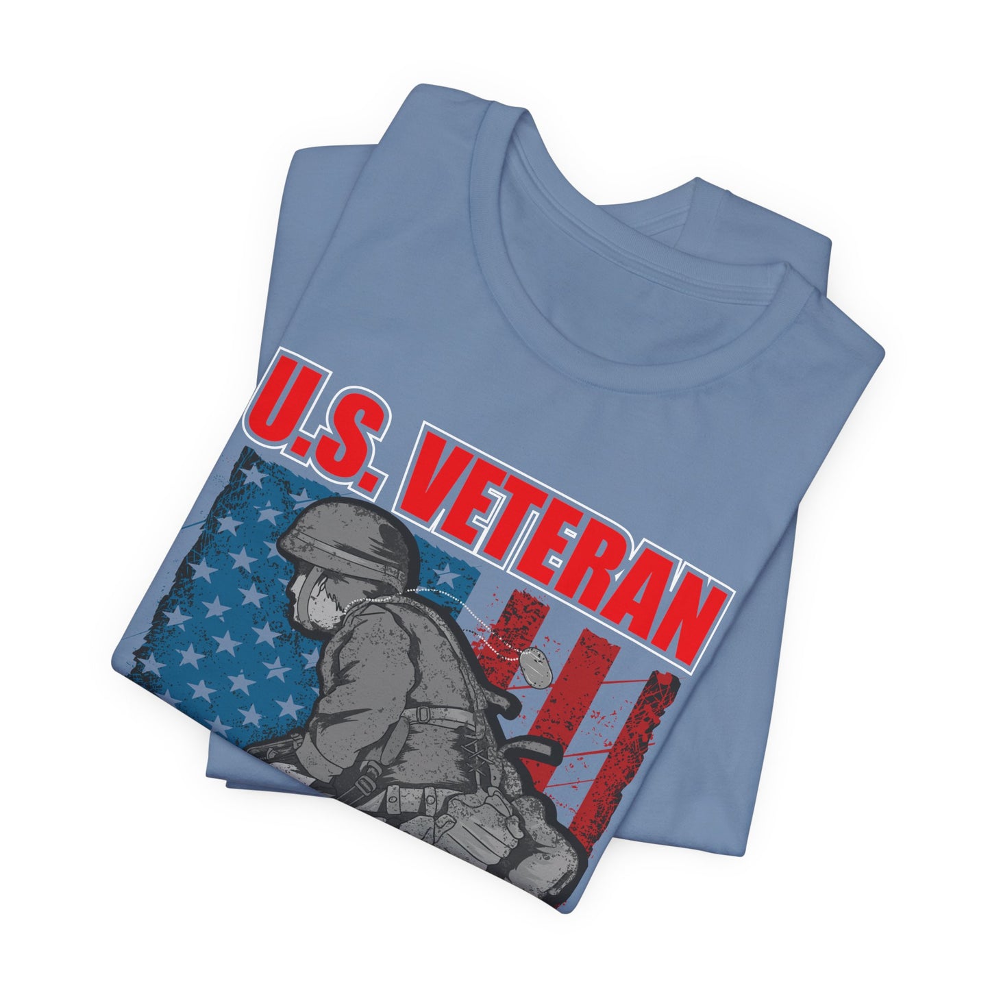 U.S. Veteran Soldier Illustration Tee Defender of Liberty and Freedom Unisex Cotton v31