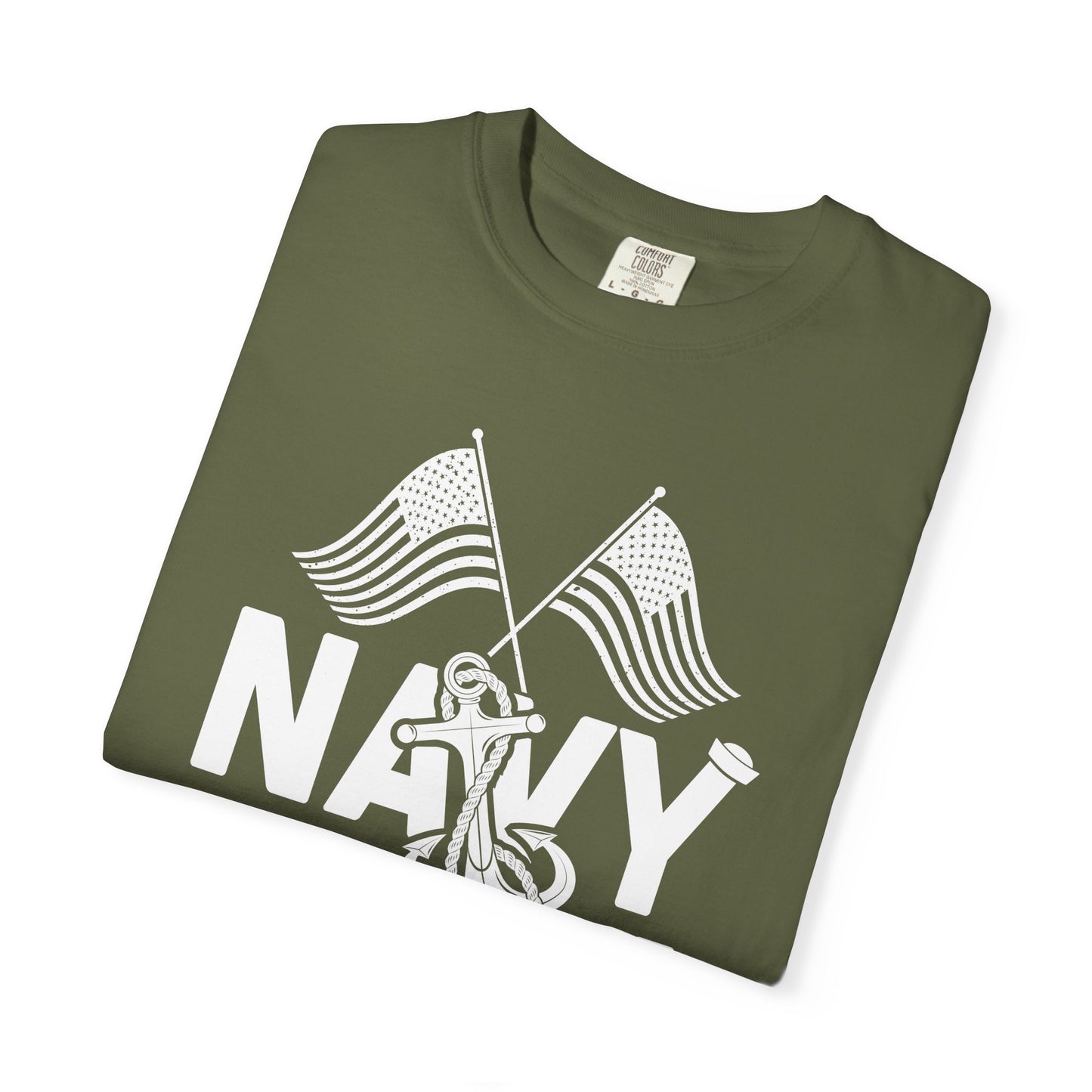 Navy Mom T-shirt Mother's Day Mama Tee Unisex Comfort Colors Garment-Dyed Cotton h20