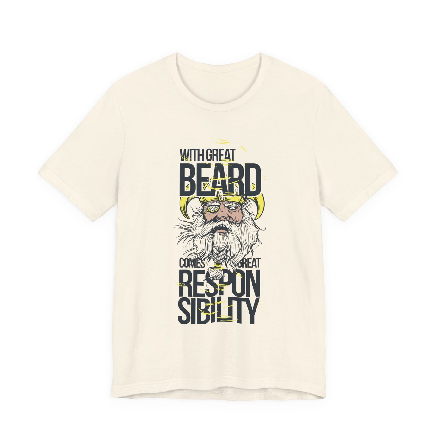 With Great Beard Comes Great Responsibility Tee Viking Beard Graphic Shirt A-2