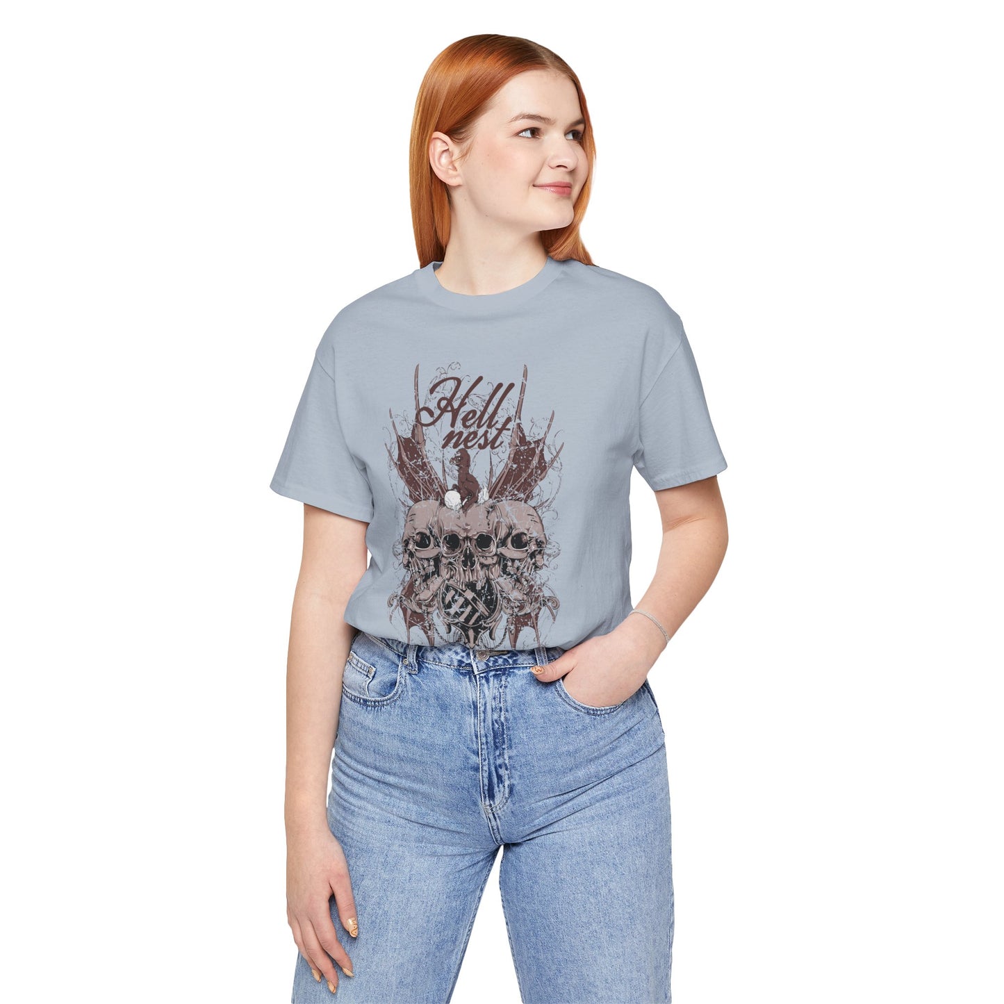 Skull Cluster graphic tee Gothic skulls grunge floral design