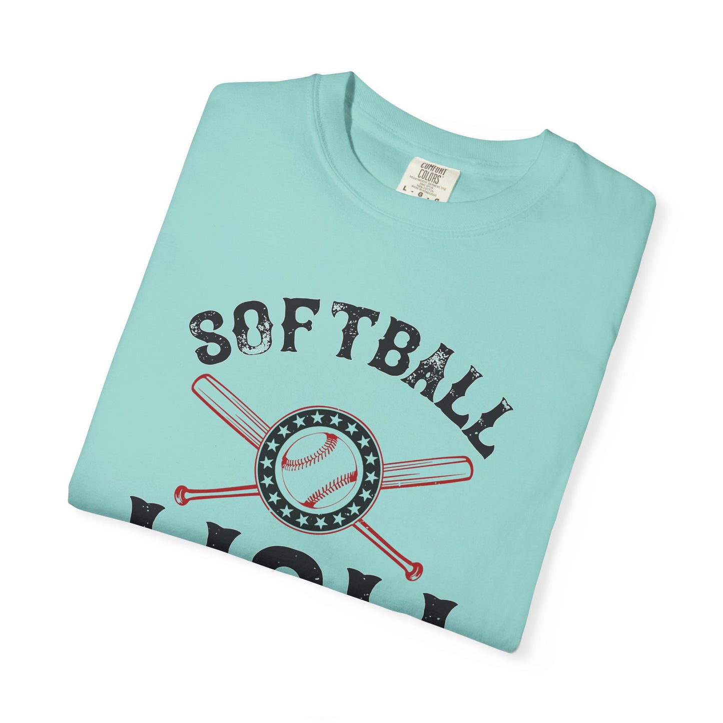 Softball Mom T-shirt Mother Day Mama Tee Unisex Comfort Colors Garment-Dyed Cotton h92