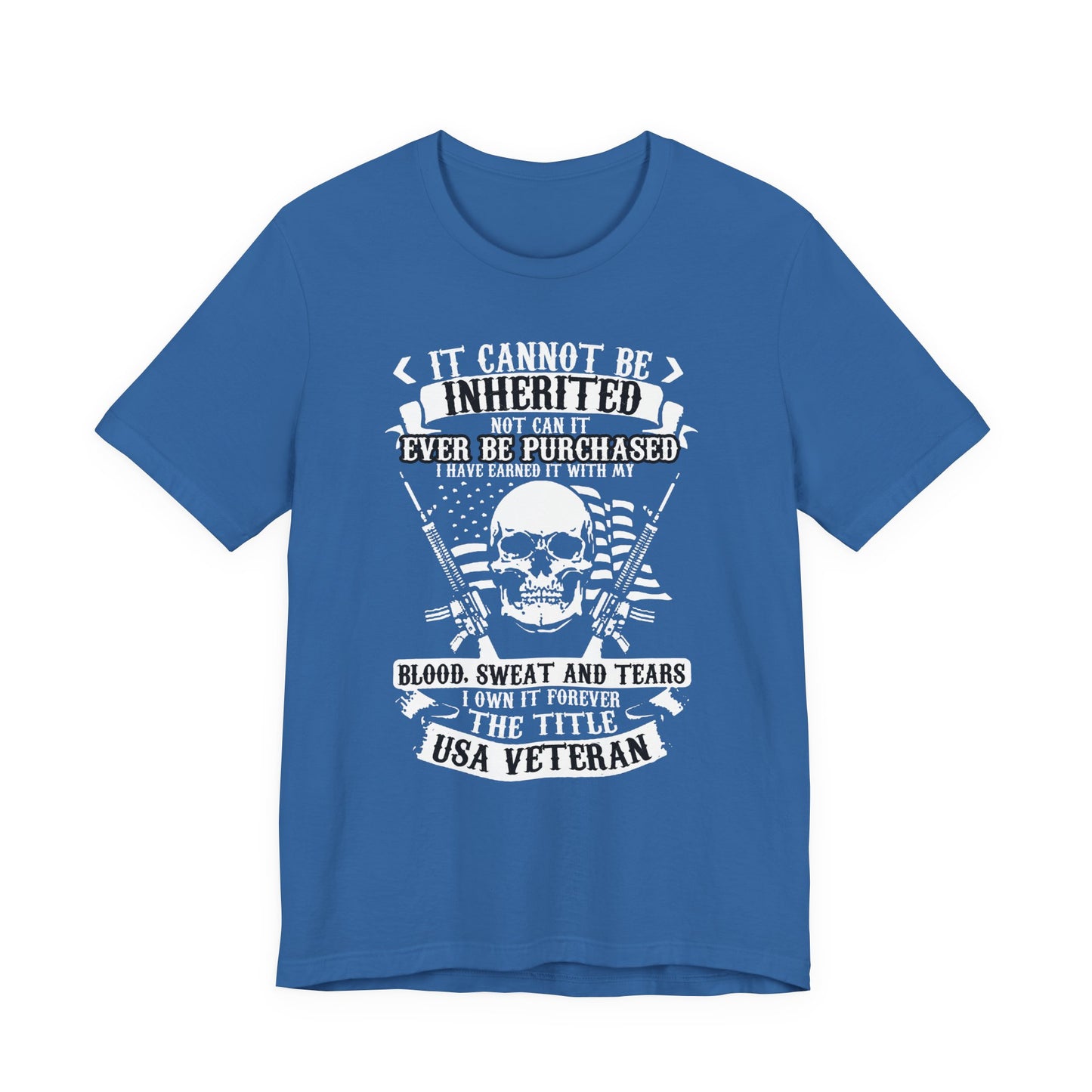 USA Veteran skull flag crossed rifles T-Shirt Military pride Unisex Cotton tee v54