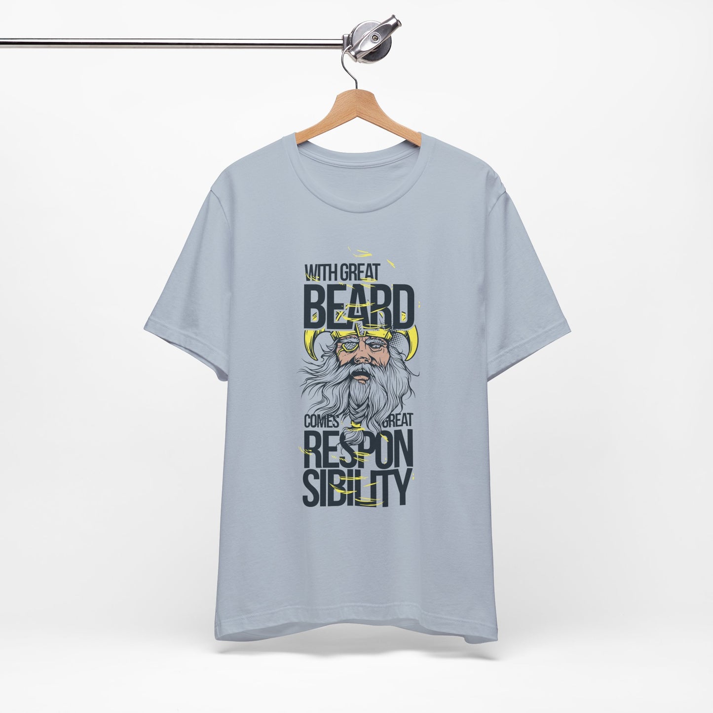 With Great Beard Comes Great Responsibility Tee Viking Beard Graphic Shirt A-2