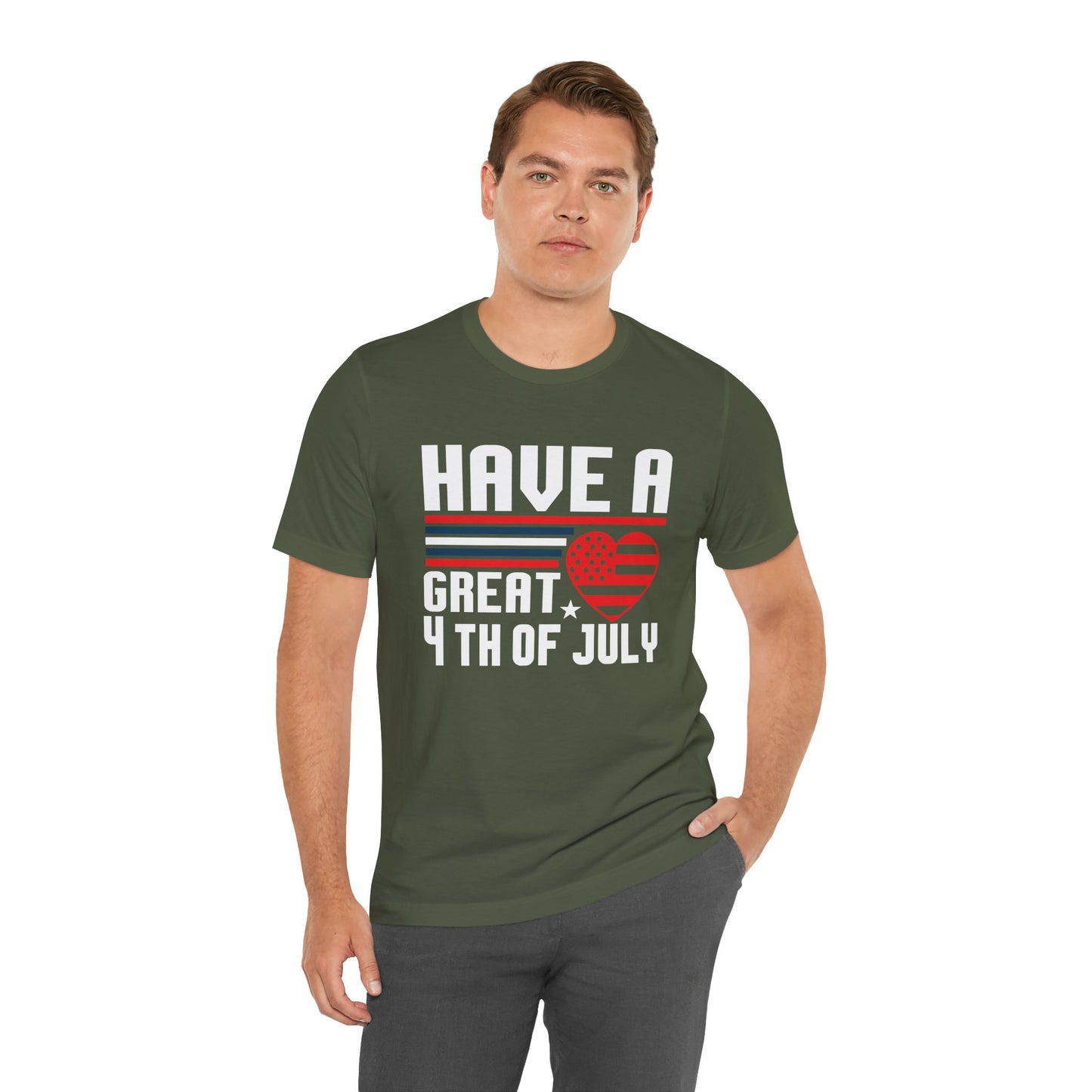 4th of July American Flag Graphic Unisex Cotton T-Shirt 020