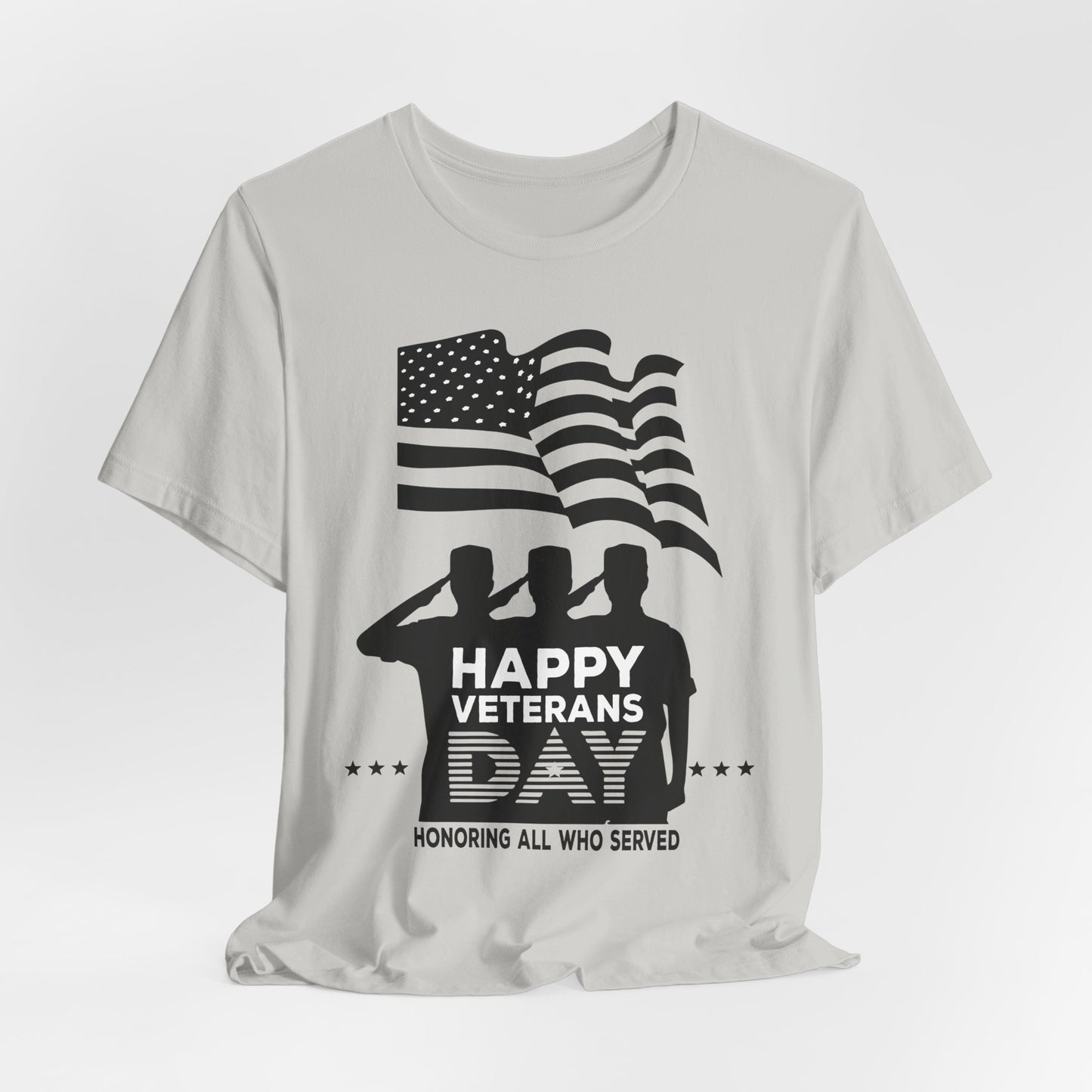 Happy Veterans Day saluting soldiers T-Shirt Patriotic American flag Unisex Cotton v51