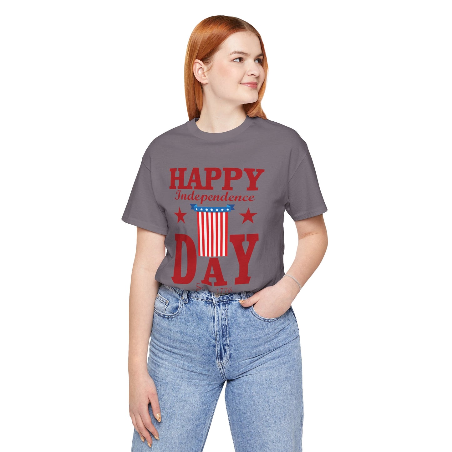 Happy Independence Day Graphic Unisex Cotton T-Shirt 018