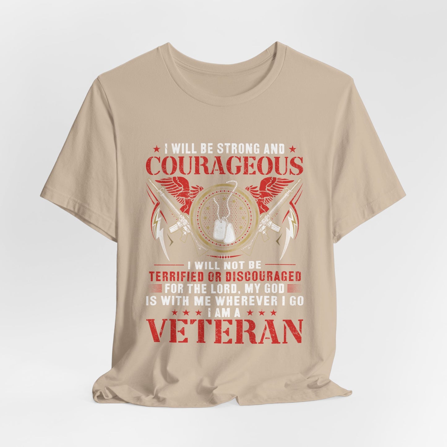 Courageous Veteran Prayer Tee Military Dog Tags Unisex Cotton T-Shirt v37