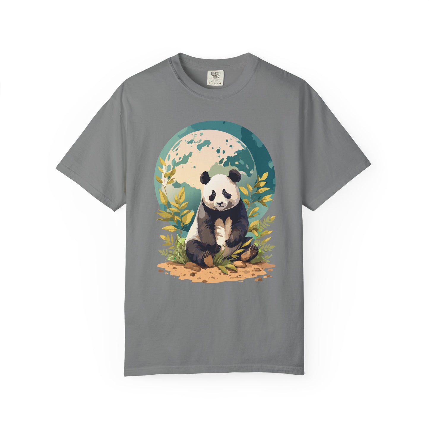 Panda Portrait T-Shirt Unisex Cotton Floral Chinese Graphic Circle Animal Art Tee pp6