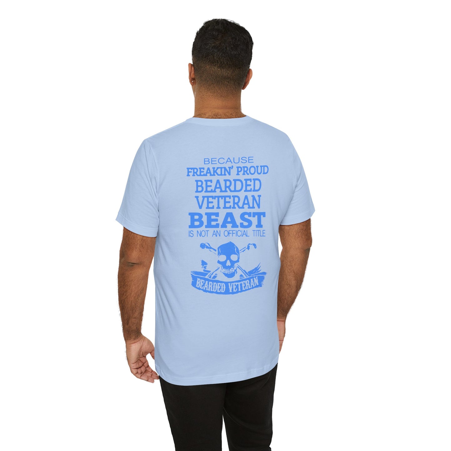 Bearded Veteran Beast T-Shirt Military Skull Beard Graphic Unisex Cotton Tee v46