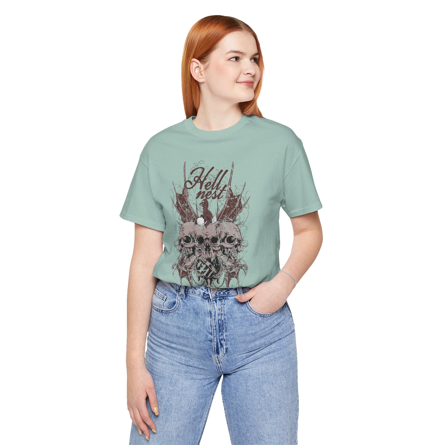 Skull Cluster graphic tee Gothic skulls grunge floral design