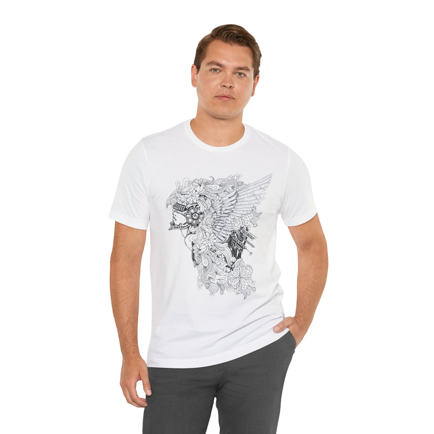 Eagle Illustration Graphic Unisex Cotton T-Shirt r26