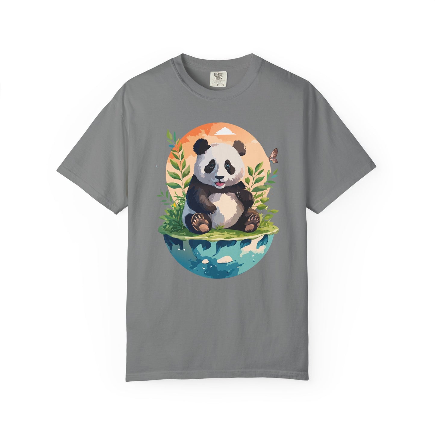 Panda Portrait T-Shirt Unisex Cotton Floral Chinese Graphic Circle Animal Art Tee pp4
