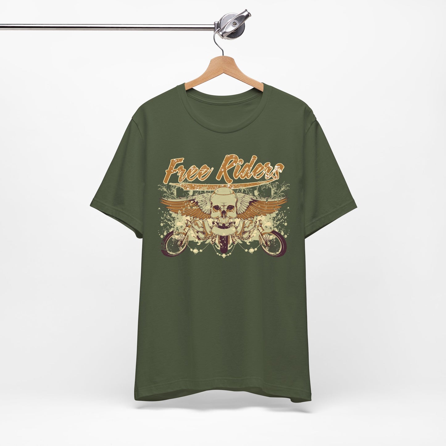 Free Riders Skull Motorcycle Tee Biker Graphic Art Design T-Shirt A-1