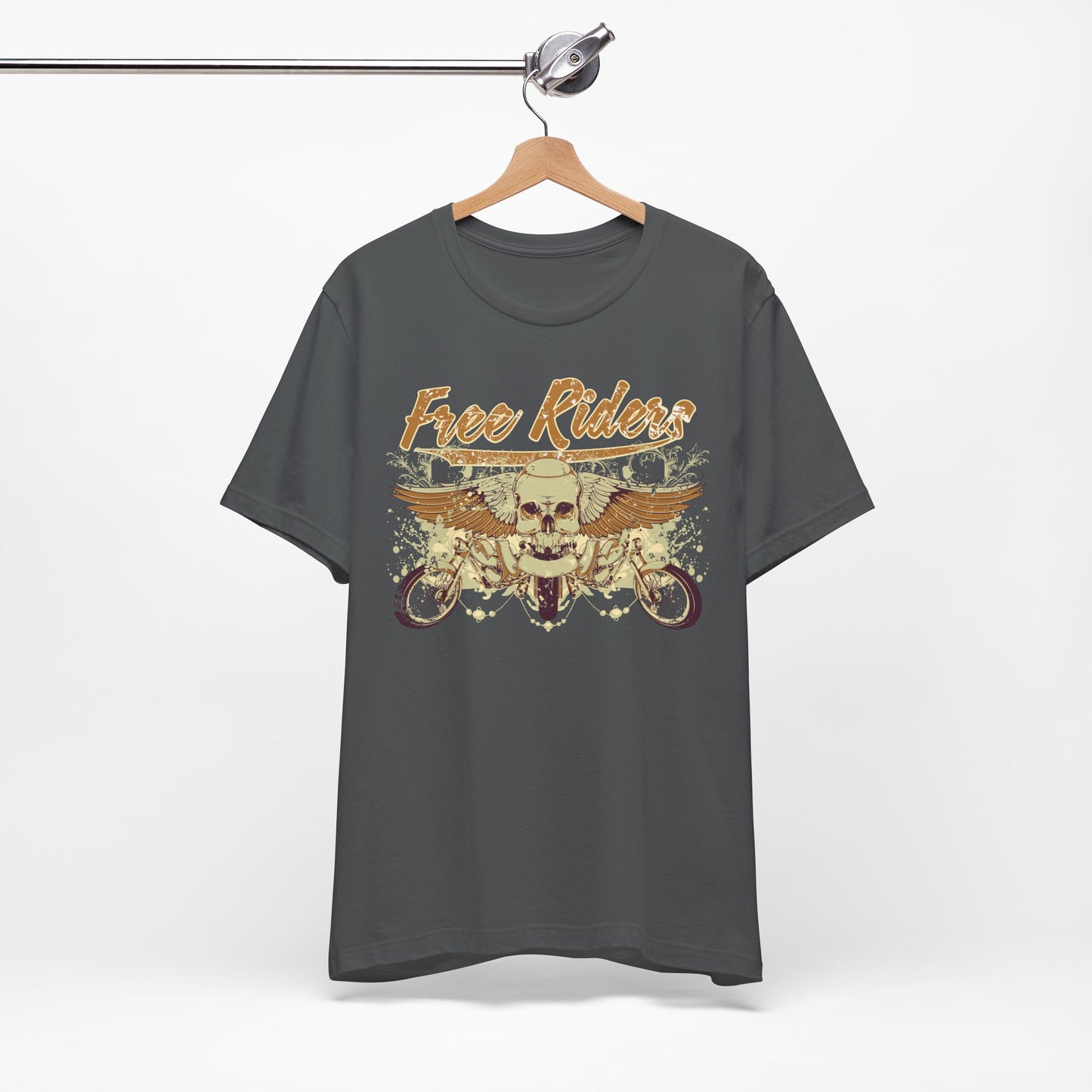 Free Riders Skull Motorcycle Tee Biker Graphic Art Design T-Shirt A-1