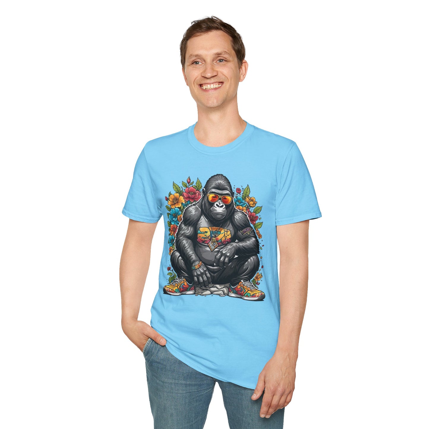 Animals Tees, Funny Animals Shirt, T Shirts with Funny Animals, T-Shirt with Gorilla, Monkey Tees