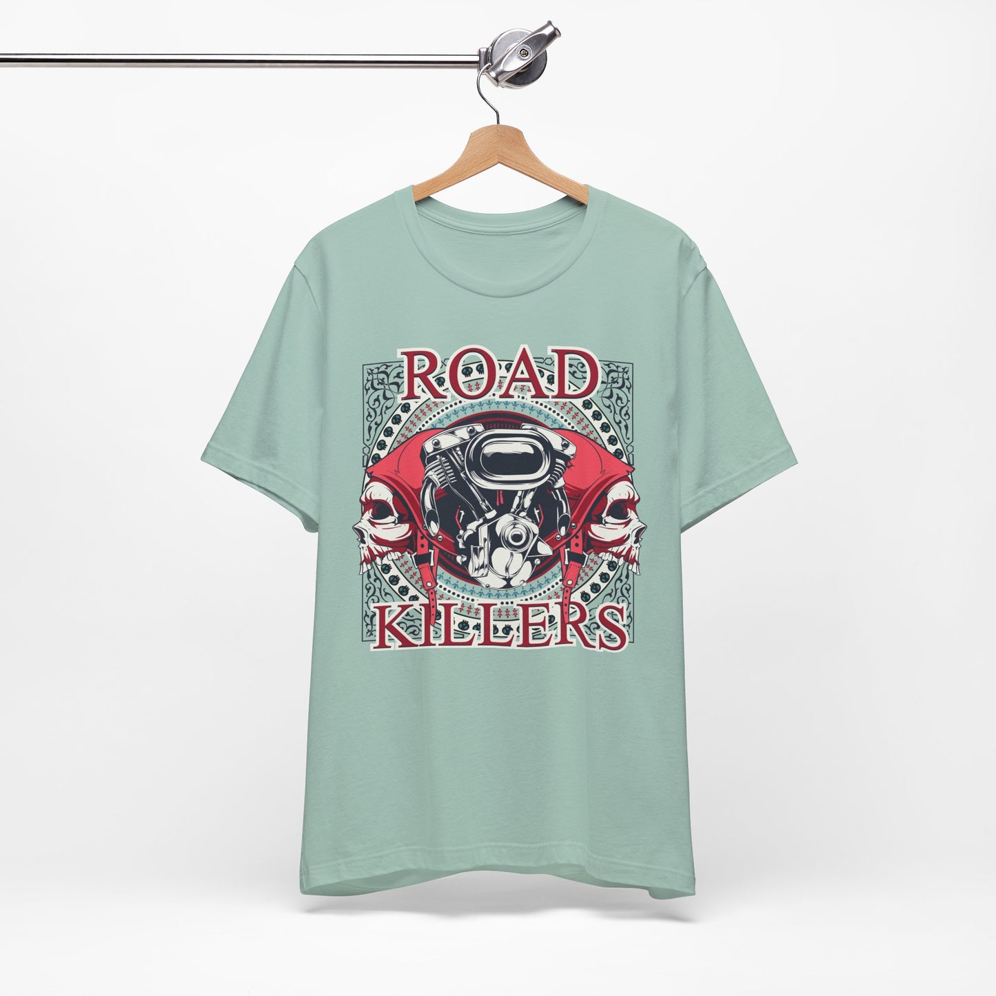 Dark Road Motorcycle Helmet Skull Tee Biker graphic t-shirt G-1