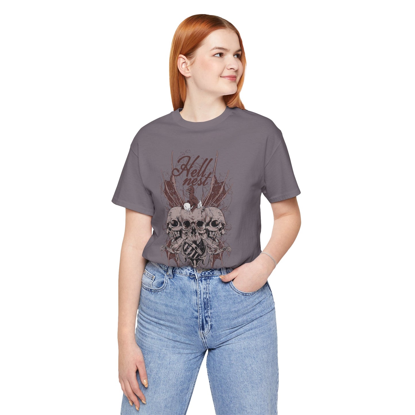 Skull Cluster graphic tee Gothic skulls grunge floral design