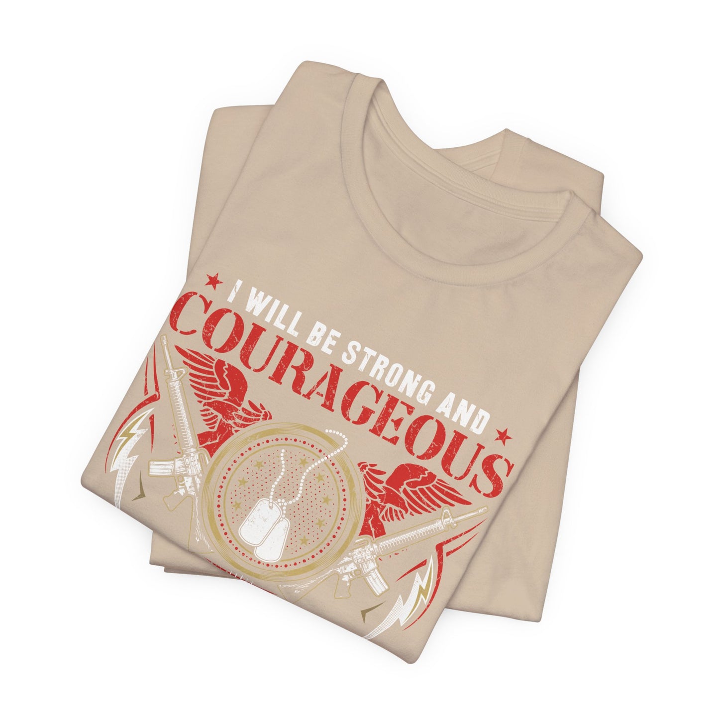 Courageous Veteran Prayer Tee Military Dog Tags Unisex Cotton T-Shirt v37