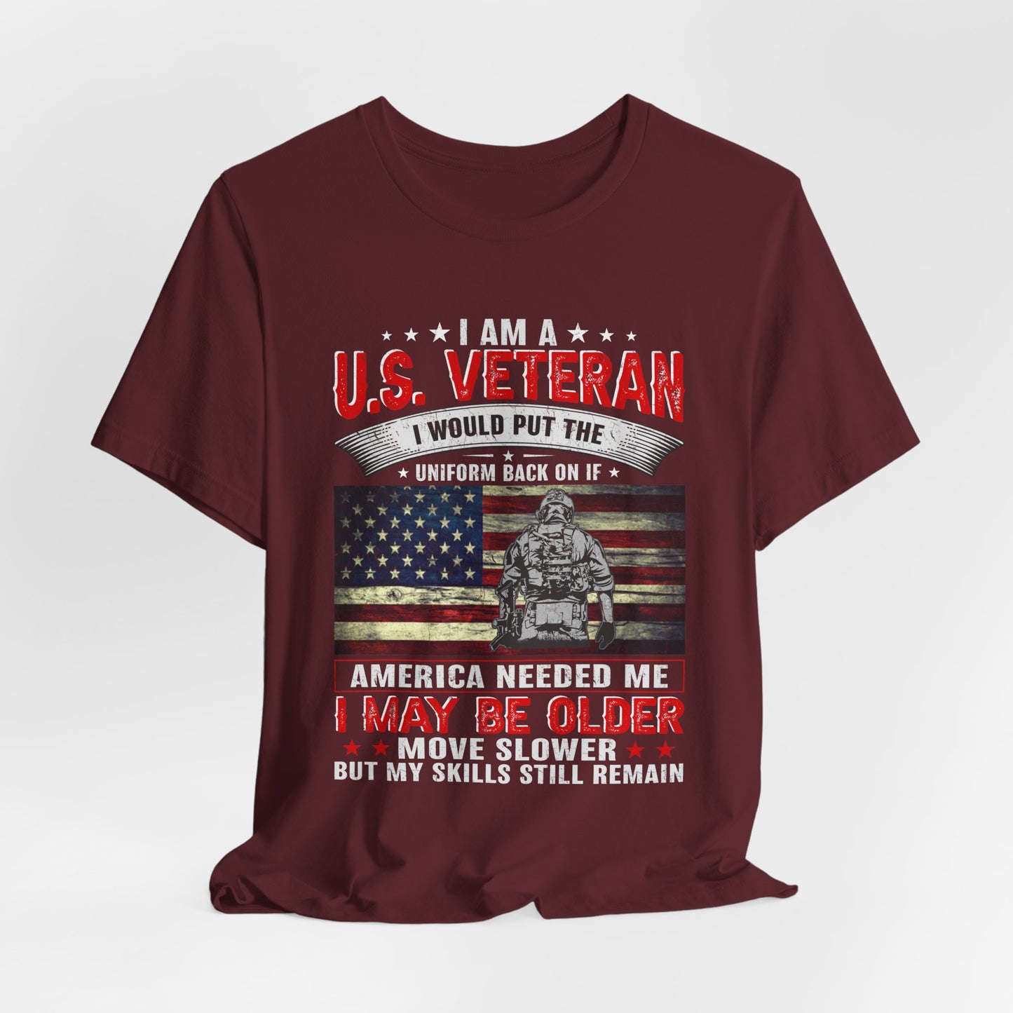 I Am A U.S. Veteran shirt American Flag Military Veteran Unisex Cotton Tee v25