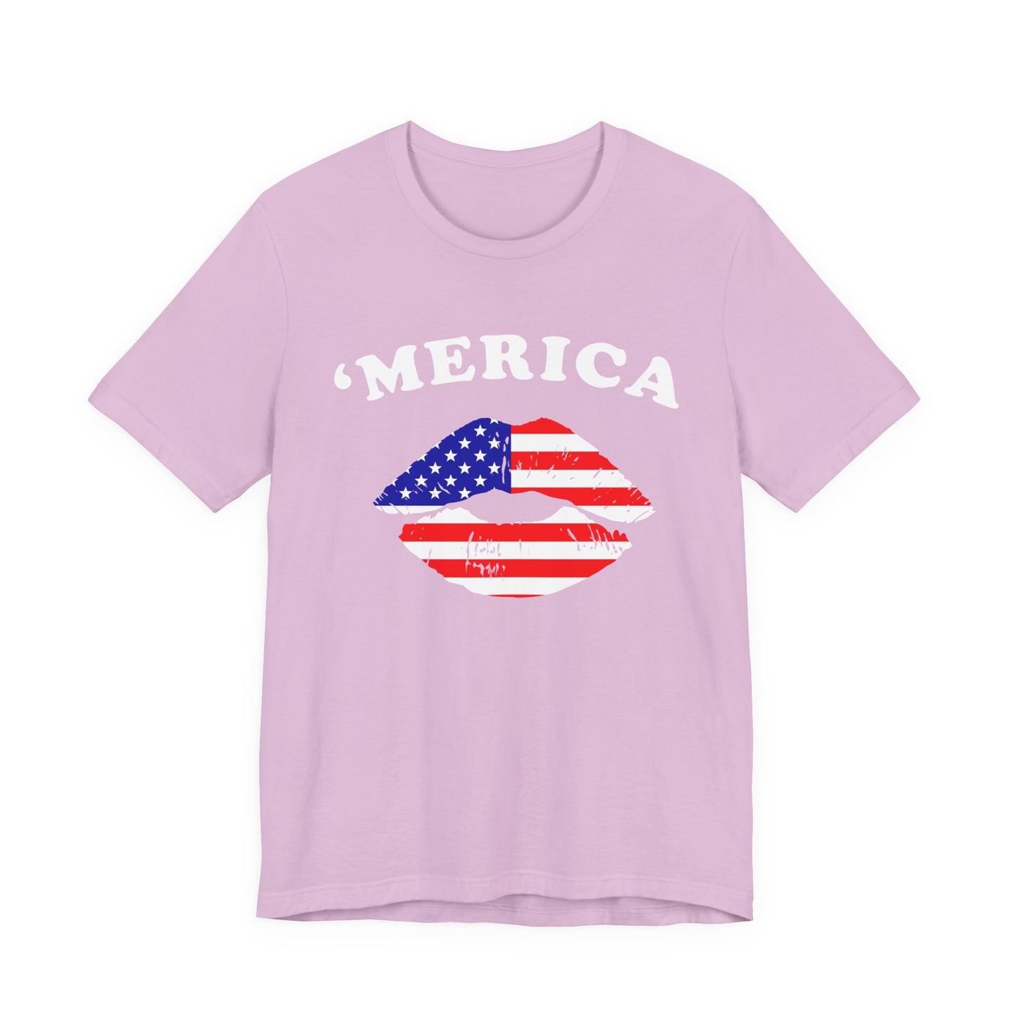American Flag Lip Graphic Unisex Cotton T-Shirt a9