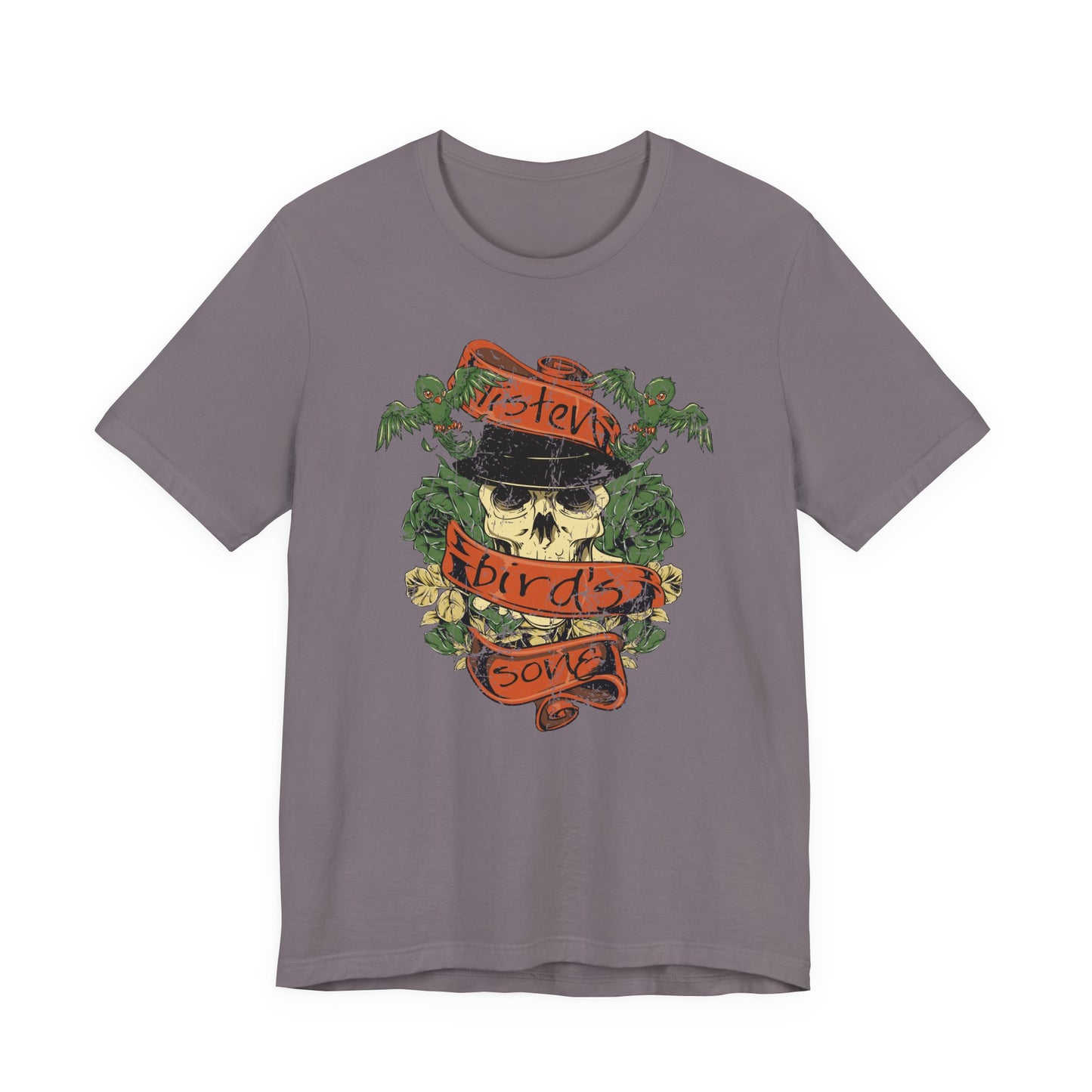 Skull Floral Tattoo Style Graphic Design Unisex Cotton T-Shirt Art-38