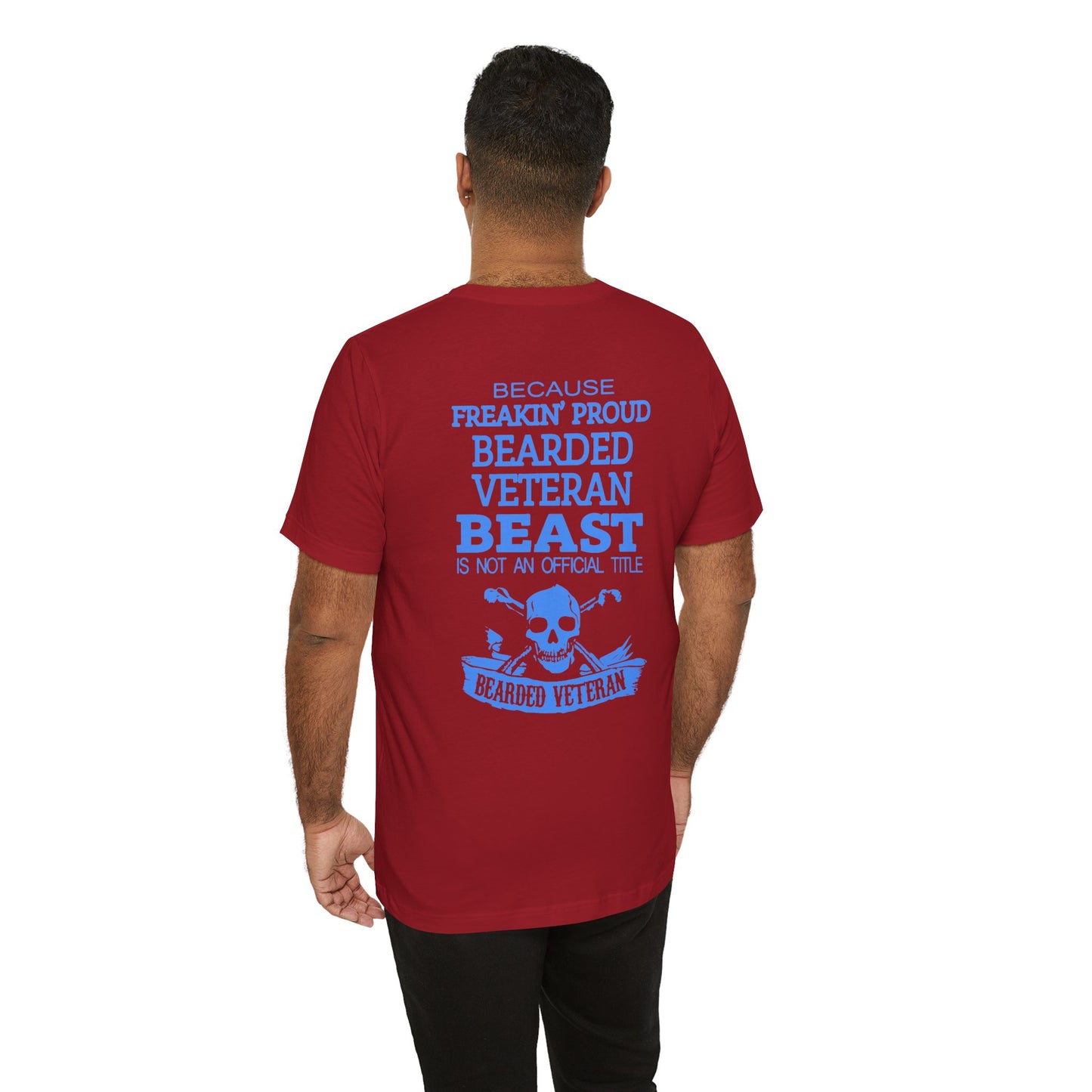 Bearded Veteran Beast T-Shirt Military Skull Beard Graphic Unisex Cotton Tee v46