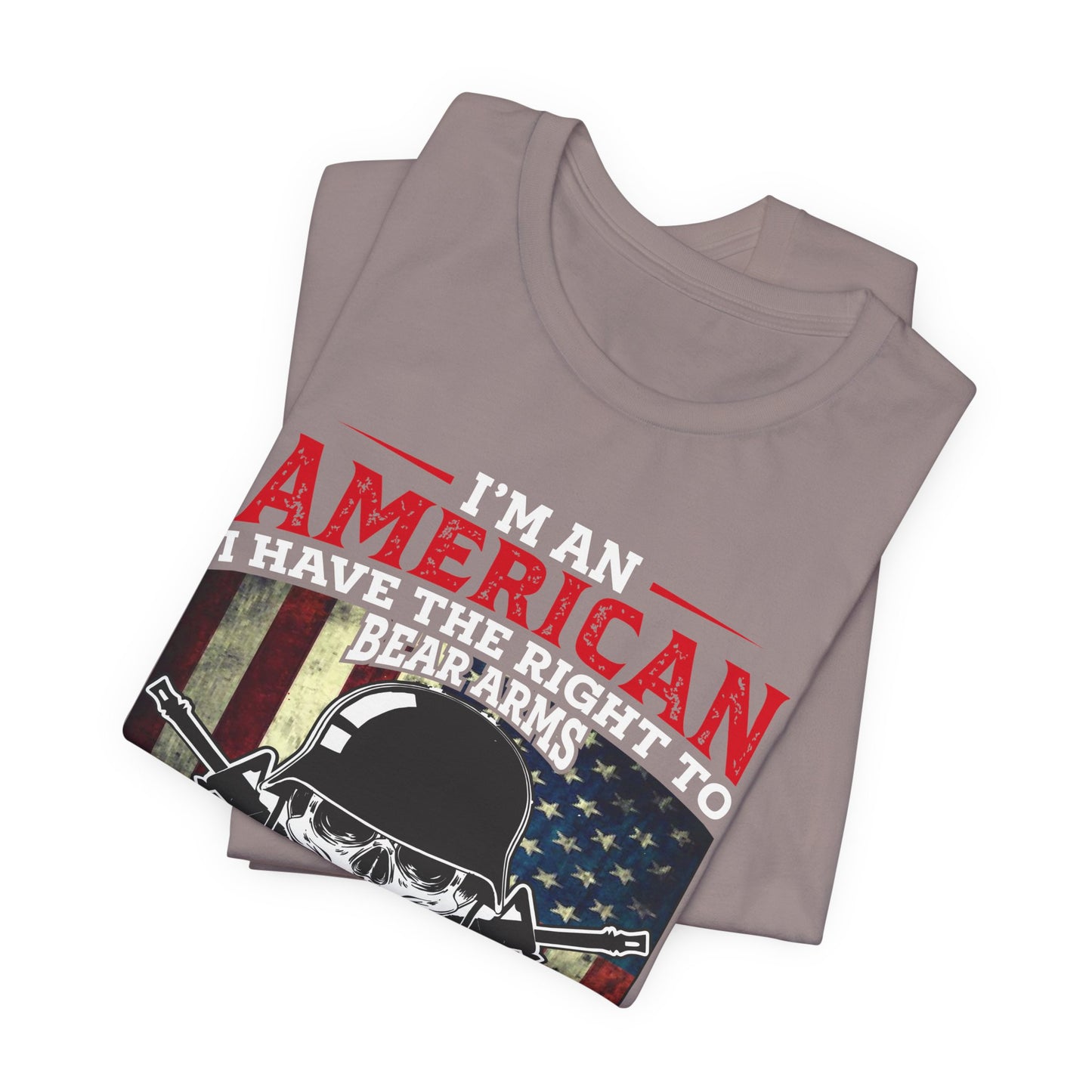 American Skull with Guns T-Shirt 2nd Amendment Flag Unisex Cotton Tee v29