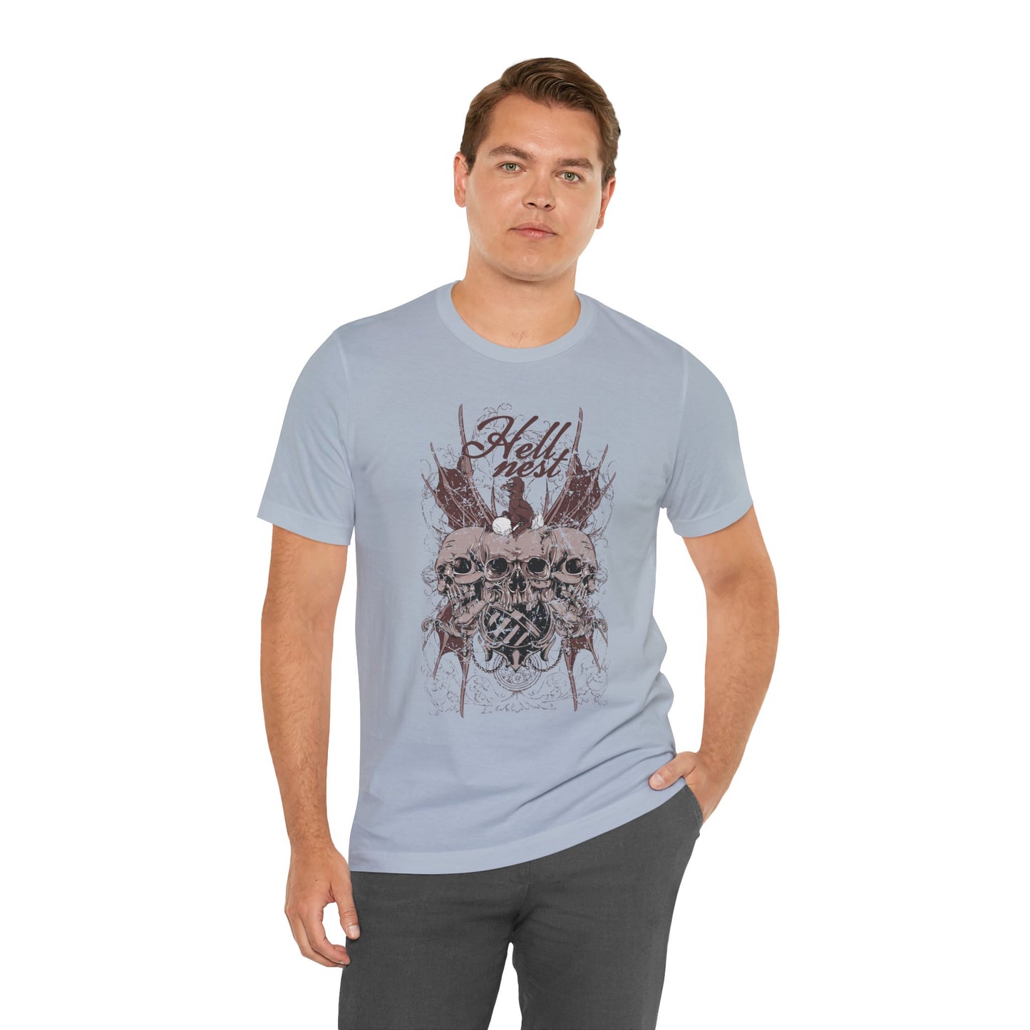 Skull Cluster graphic tee Gothic skulls grunge floral design