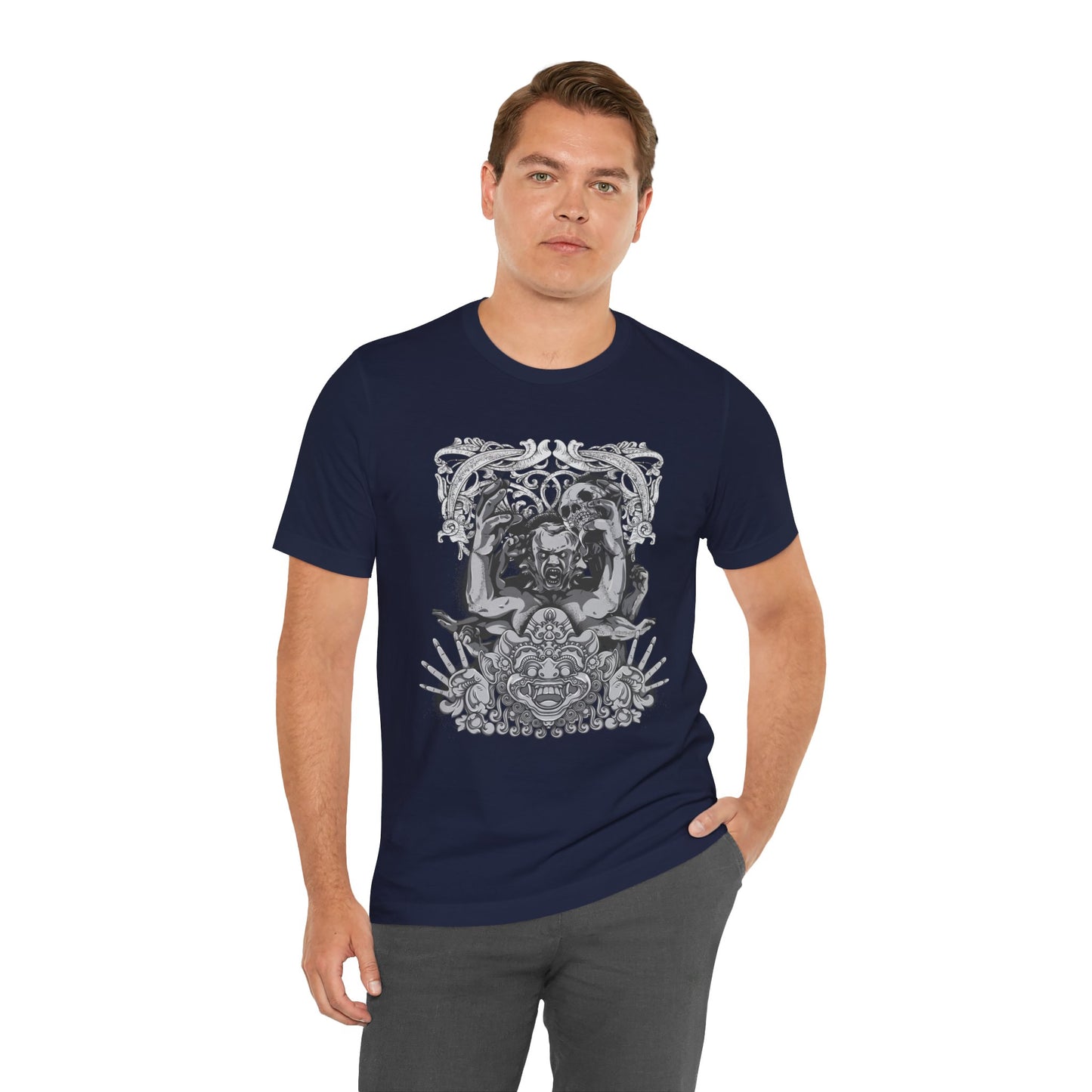Mask Artwork Illustration Graphic Unisex Cotton T-Shirt r17