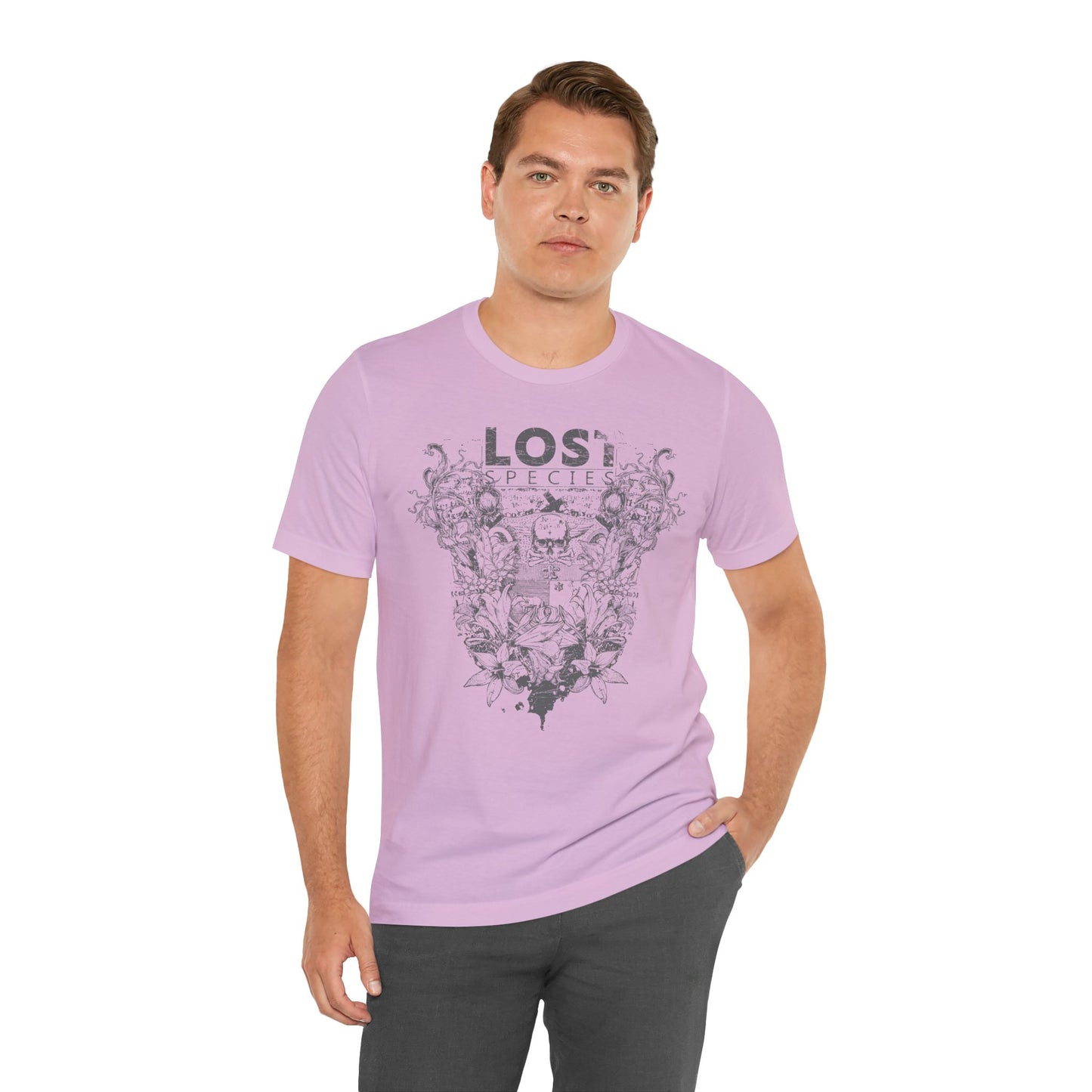 Lost Species Tee Floral Wildlife Illustration Rock Band T-Shirt A-7