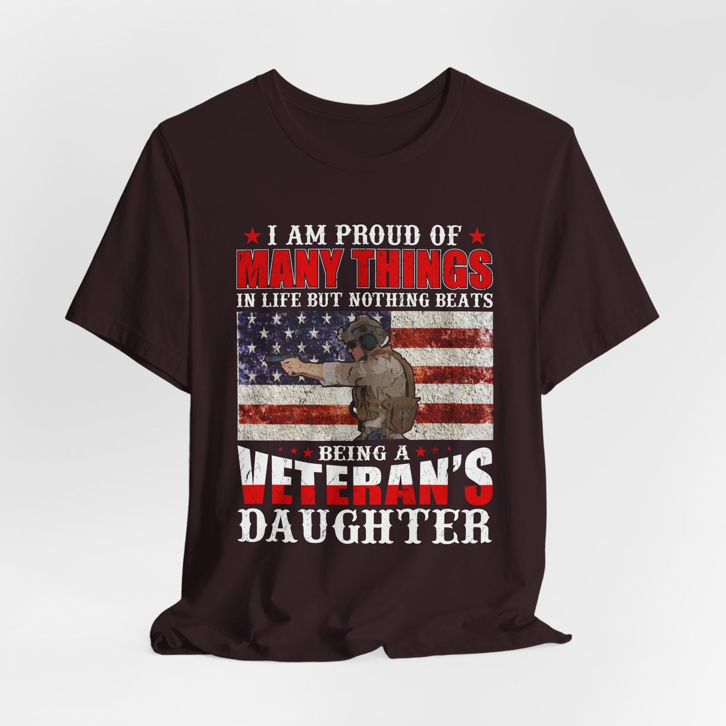 Veteran's Daughter T-Shirt American Flag Military Proud  Unisex Cotton Tee v28