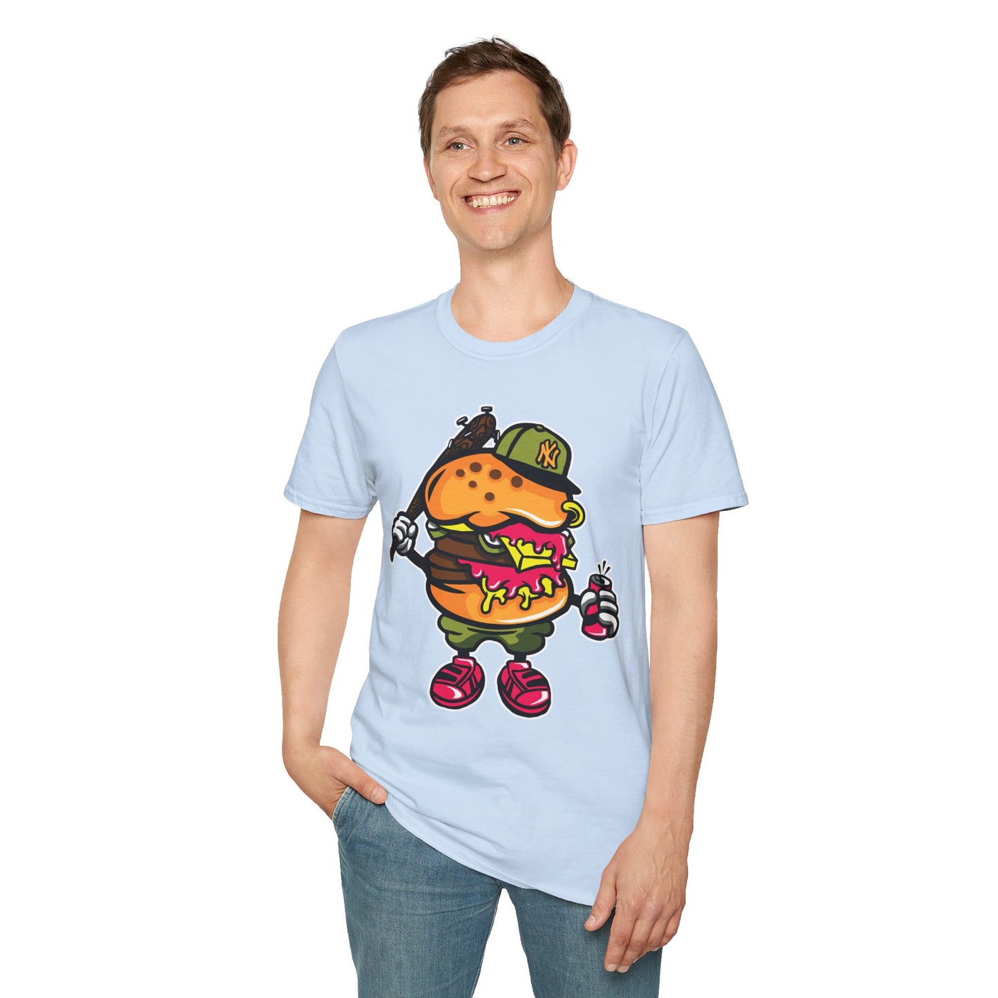 Unisex Cartoon T Shirt Funny Animation Tee Gildan Softstyle 64000 100 Percent Cotton