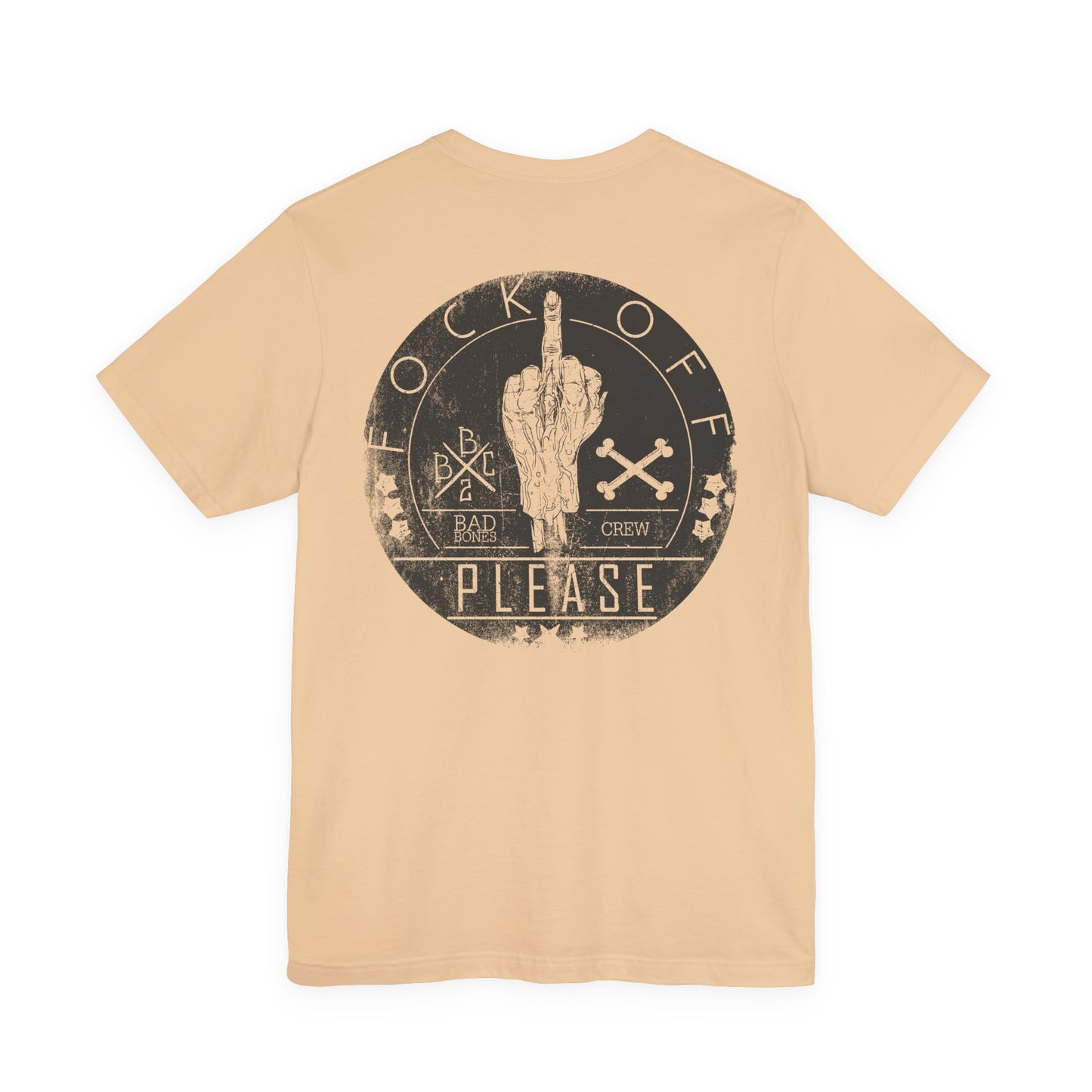 Fk Off Please tee Graphic Middle Finger Skull Design T-Shirt A-11