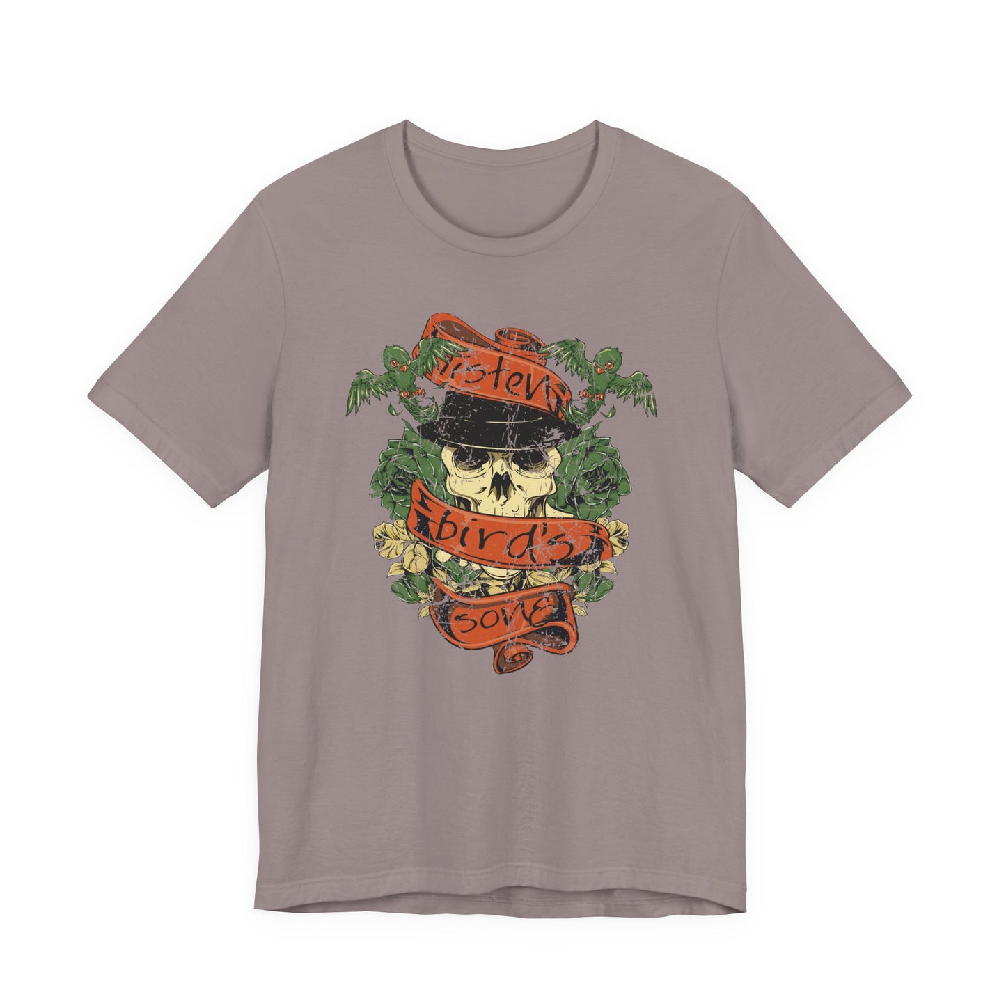 Skull Floral Tattoo Style Graphic Design Unisex Cotton T-Shirt Art-38