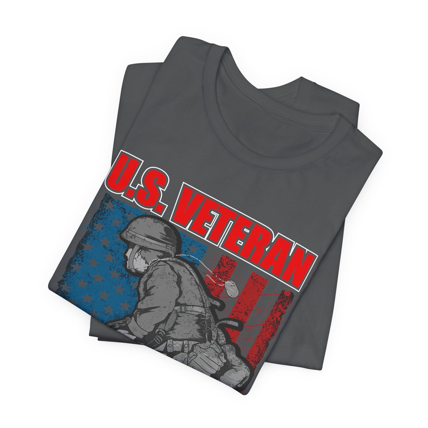 U.S. Veteran Soldier Illustration Tee Defender of Liberty and Freedom Unisex Cotton v31